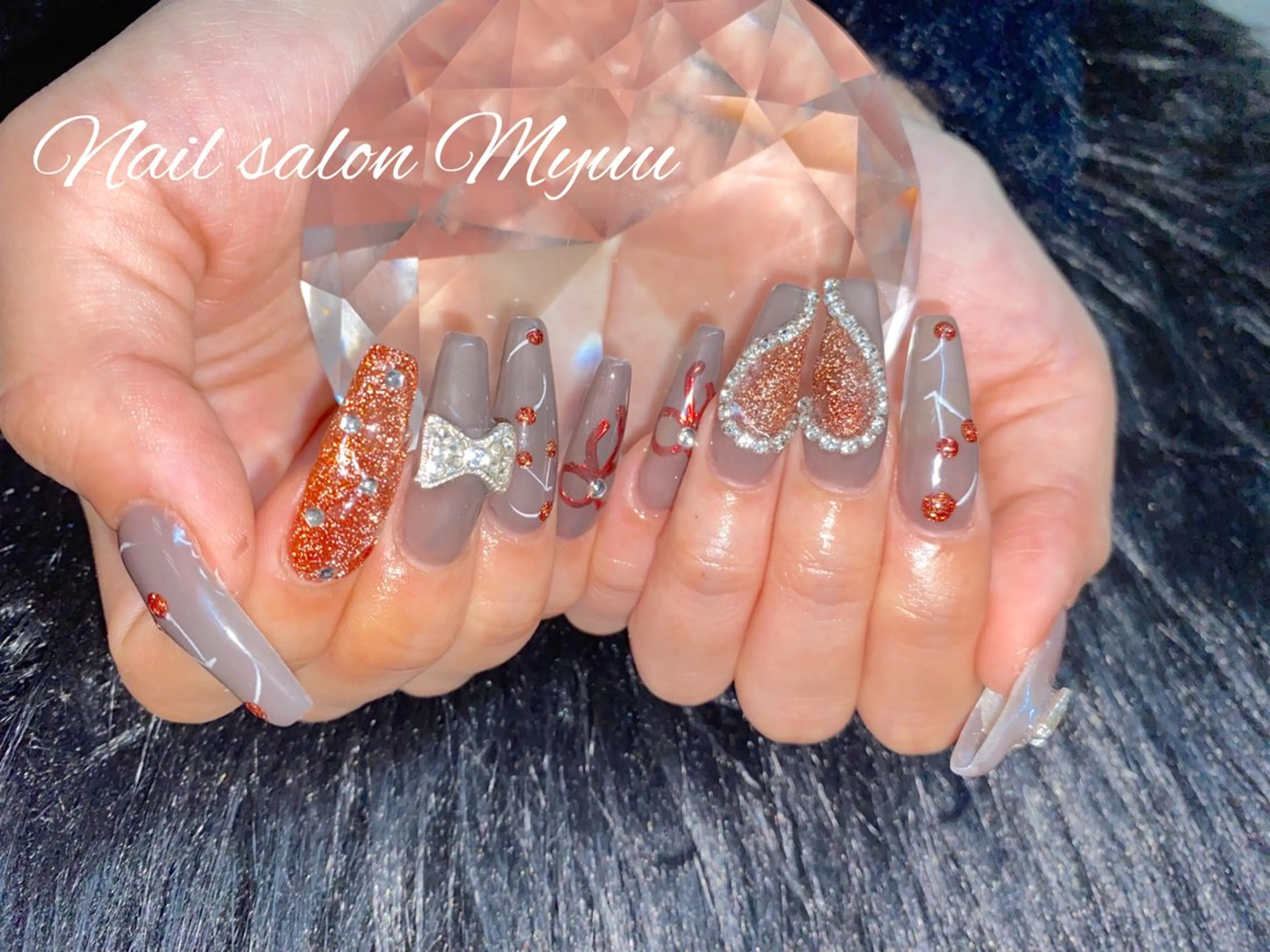 ネイル ロングネイル 持ち込み ぷっくりネイル スカルプネイル ネイルチップ ハンドネイル Nailsalon Myuu笠原のネイルデザイン