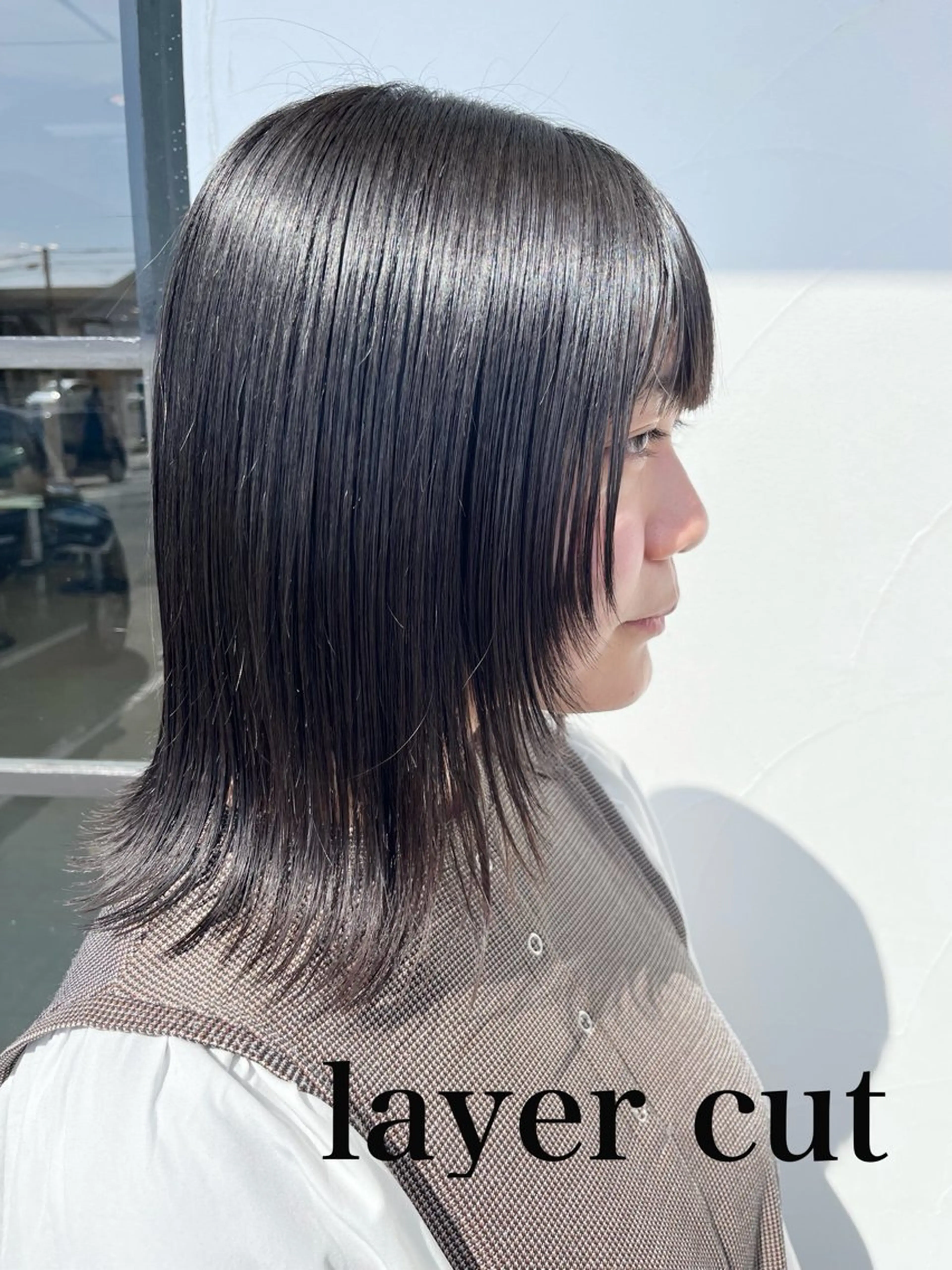 ミディアム 顔周りカット レイヤーカット カット トリートメント カラー∫カット∫ 髪質改善🤍MIKUのヘアスタイル