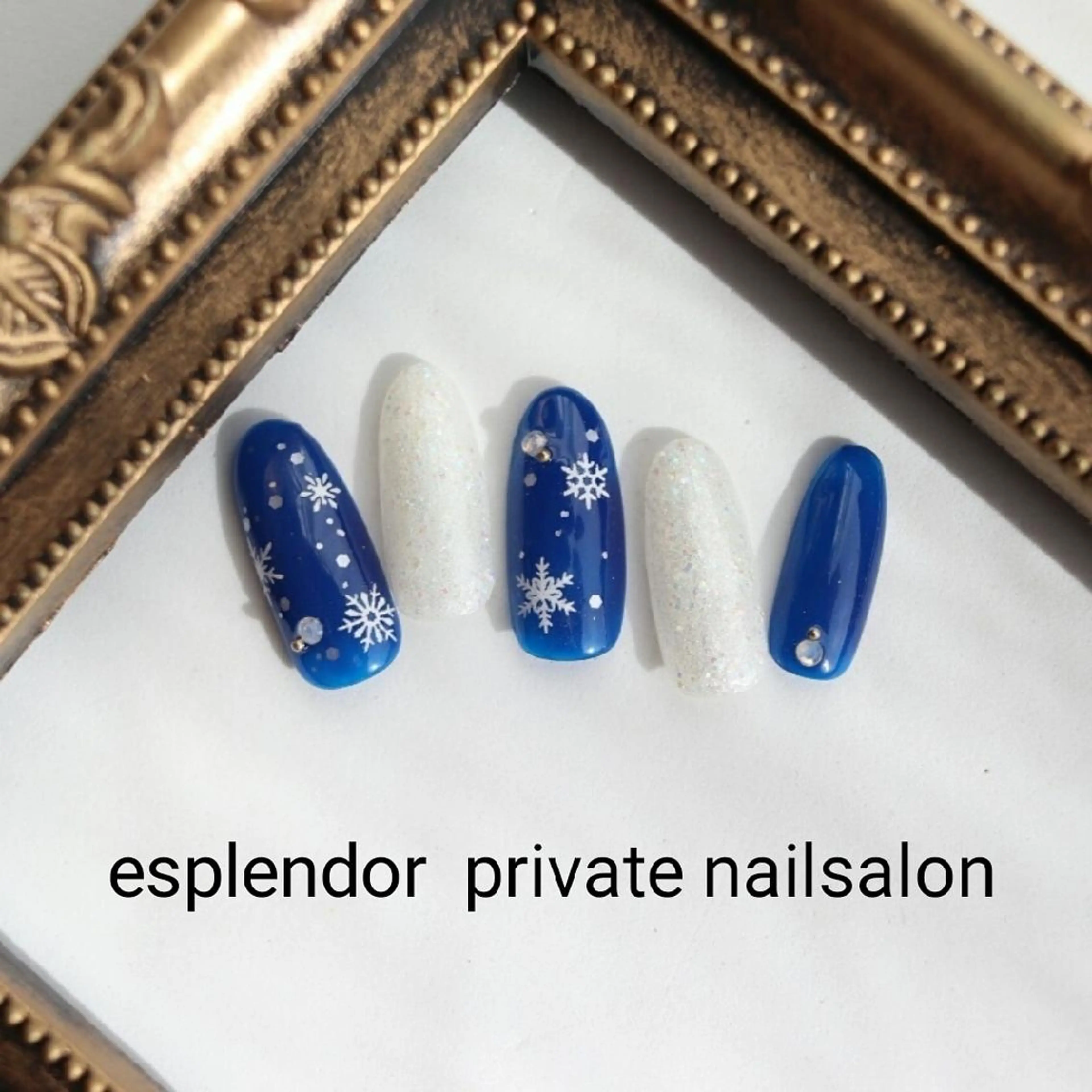 ネイル ネイビー 冬ネイル esplendor  小野寺のネイルデザイン