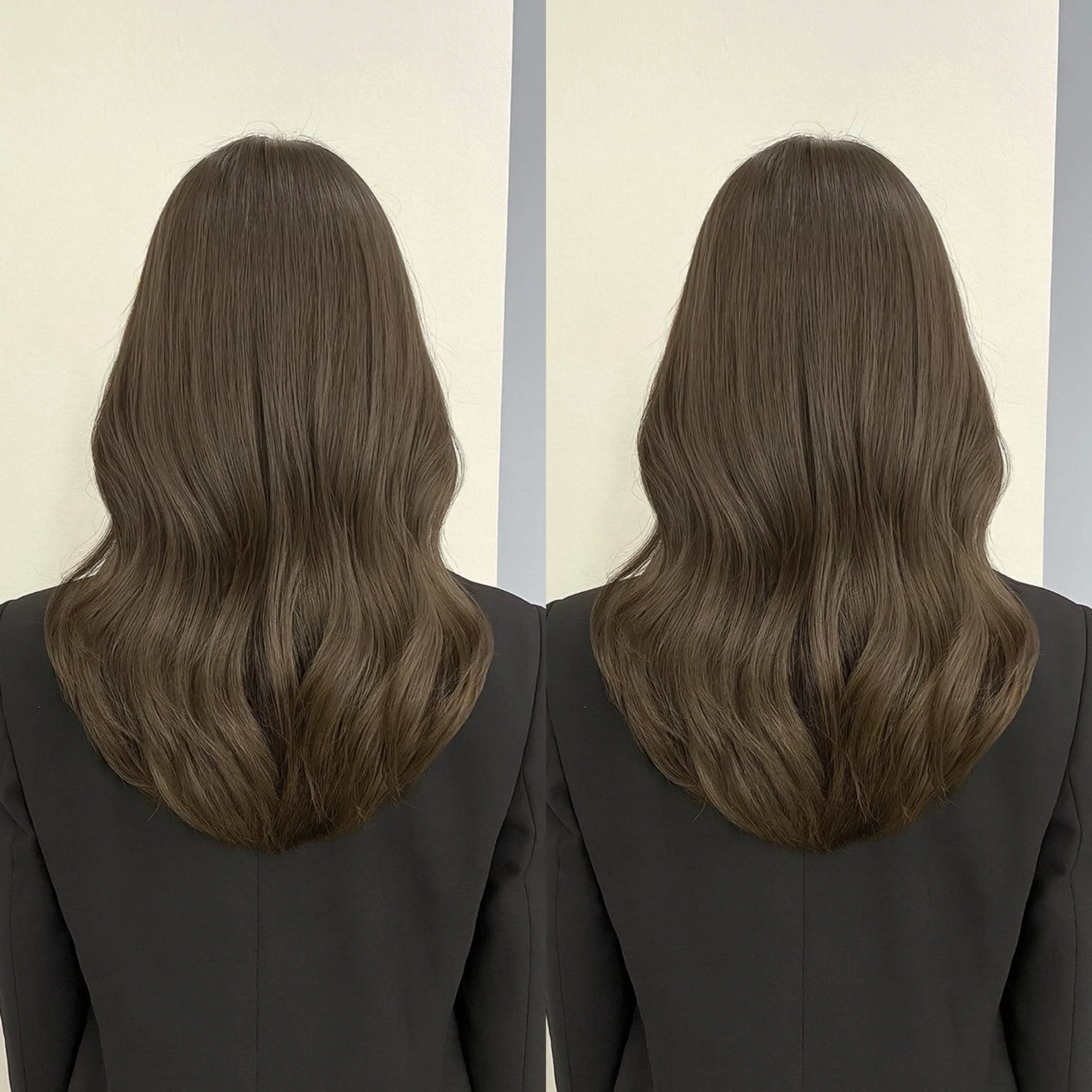 セミロング カラー 切りっぱなしボブ ベージュカラー ブリーチ ダブルカラー グレージュ カット ヘアカラー 小顔矯正/レイヤー 透明感カラー✨生真のヘアスタイル