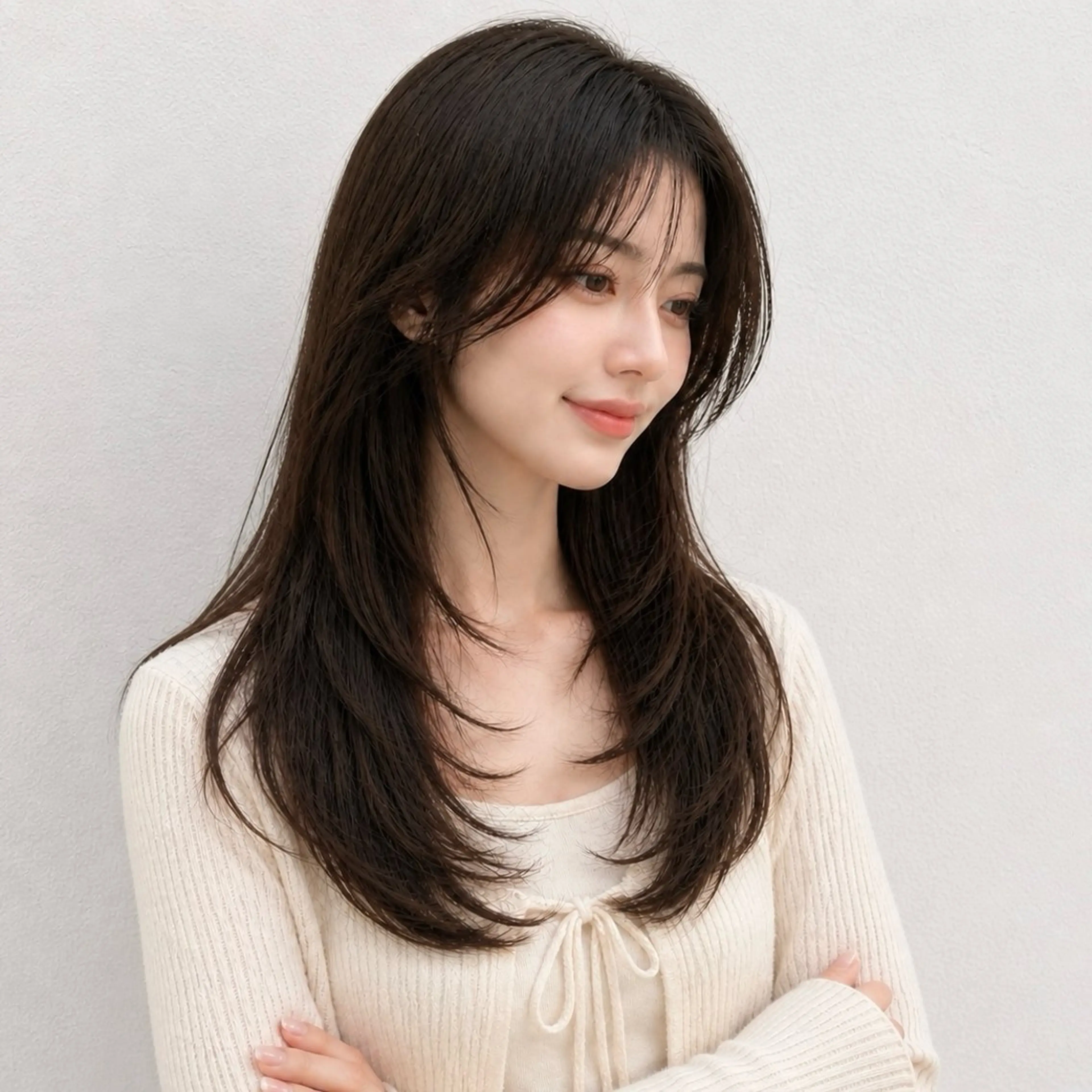 ロング カラー カット ヘアカラー トリートメント 【渋谷】中顔面短縮 ｜髪質改善｜れんのヘアスタイル