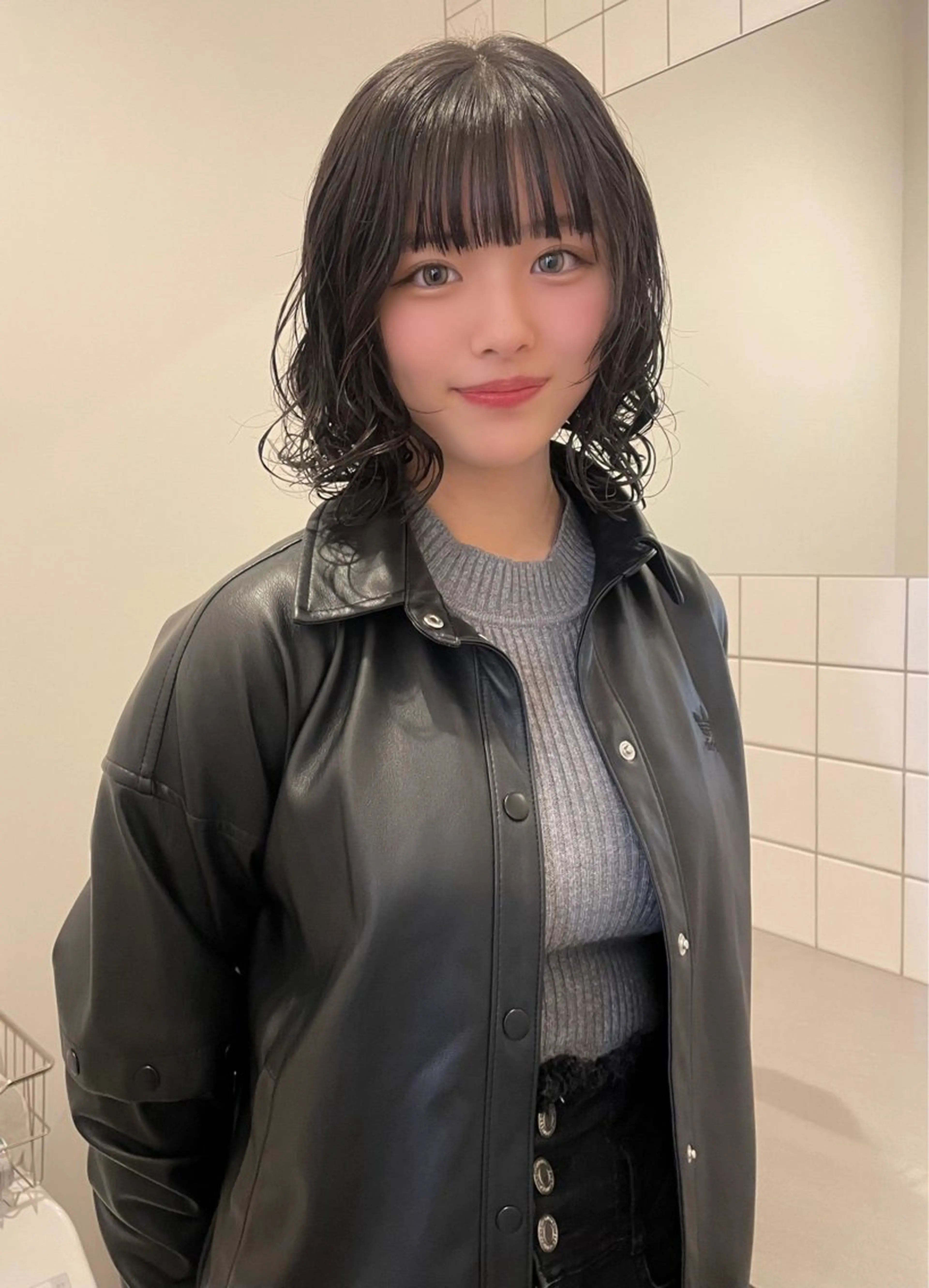 ミディアム ミディアムパーマ ボブ ボブカットモデル/パ ーマ/harunaのヘアスタイル