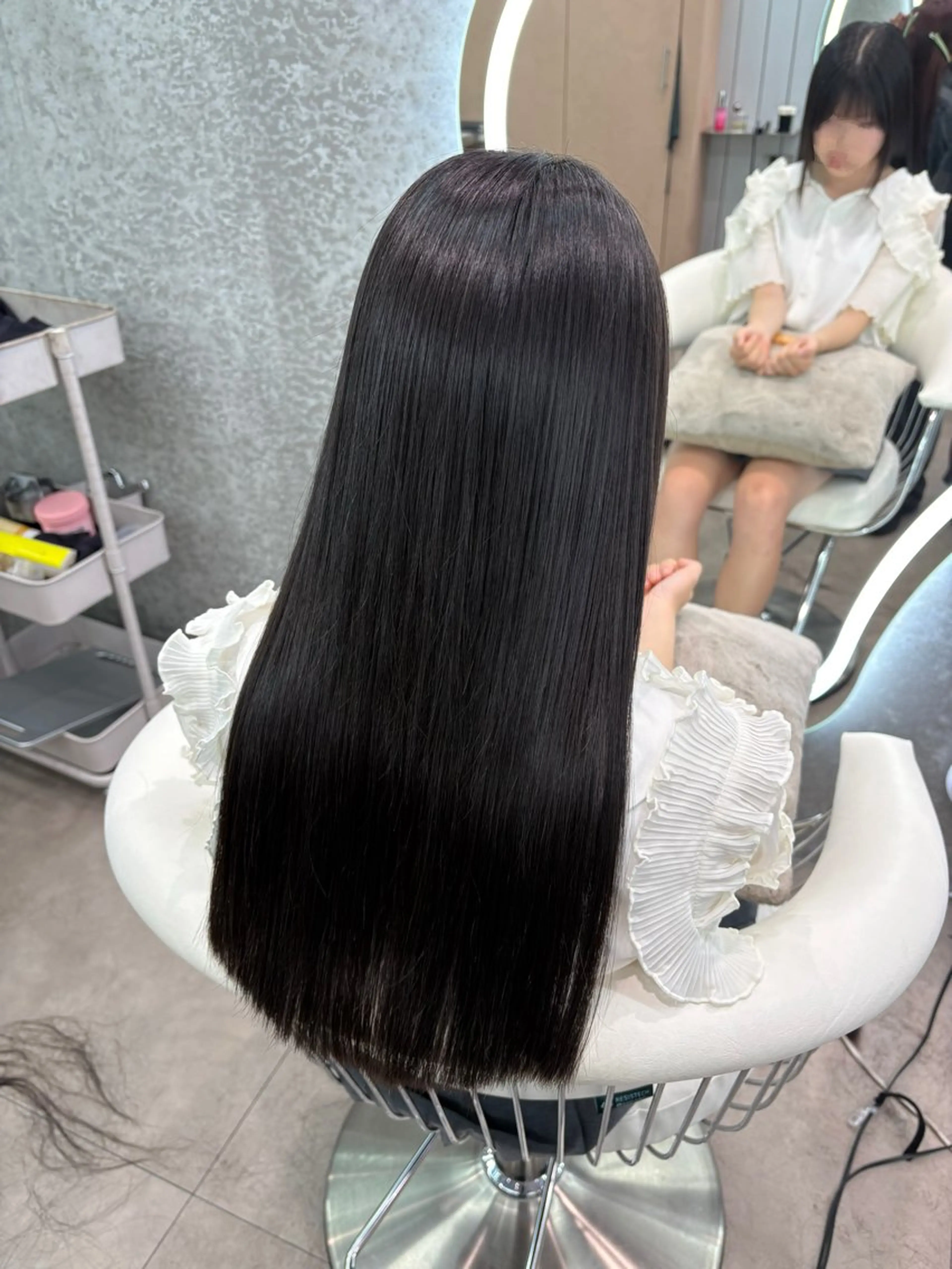 ロング カラー ヘアアレンジ アッシュ 黒髪 ブリーチ ブルーカラー ブルーブラック カット ヘアカラー 縮毛矯正 トリートメント ヘアセット 大宮‎🩵縮毛矯正 レイヤー　佐藤和のヘアスタイル