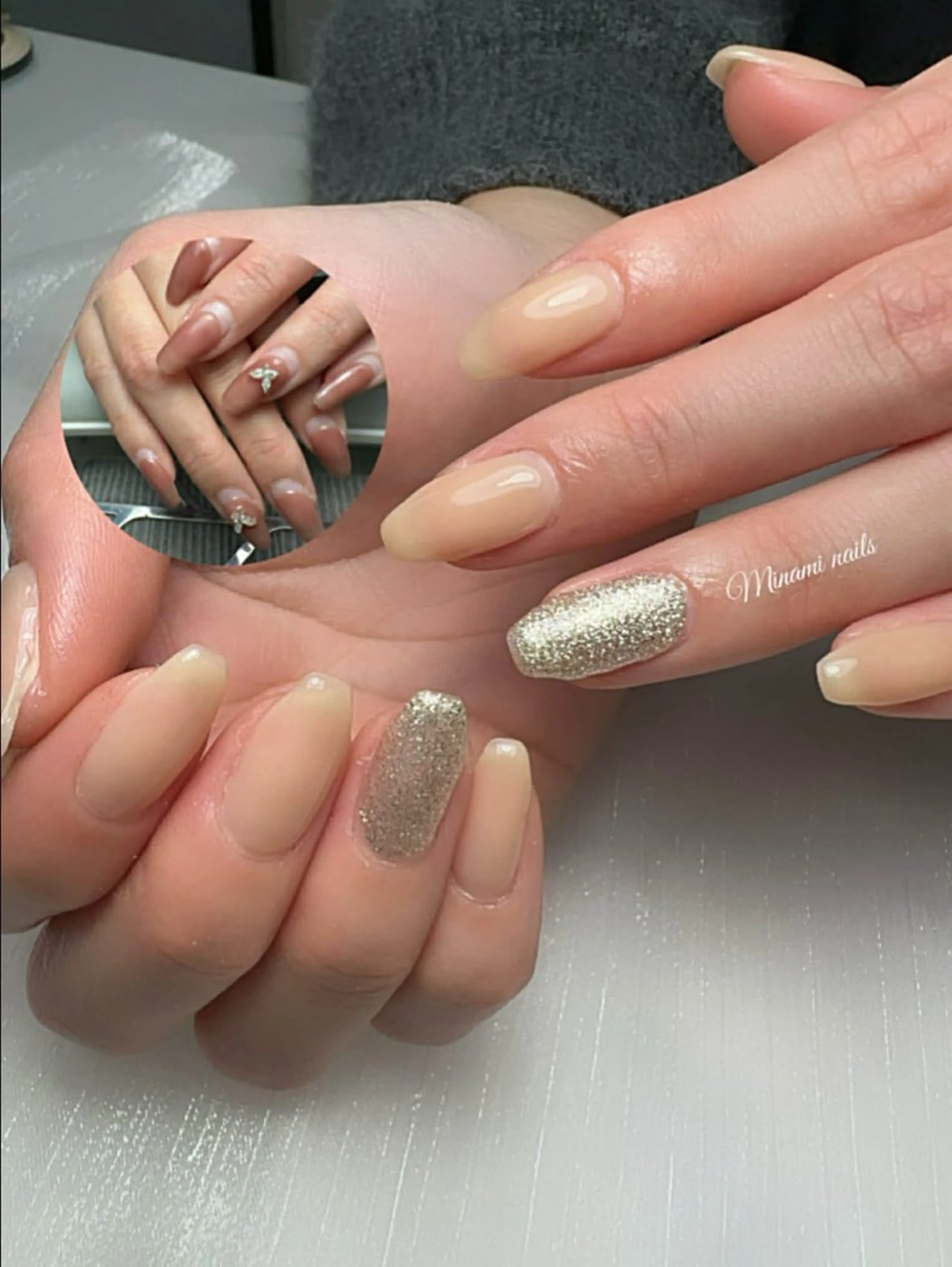 ネイル アートネイル オーロラネイル ガーリー キラキラネイル 韓国ネイル Minami Nailsのネイルデザイン