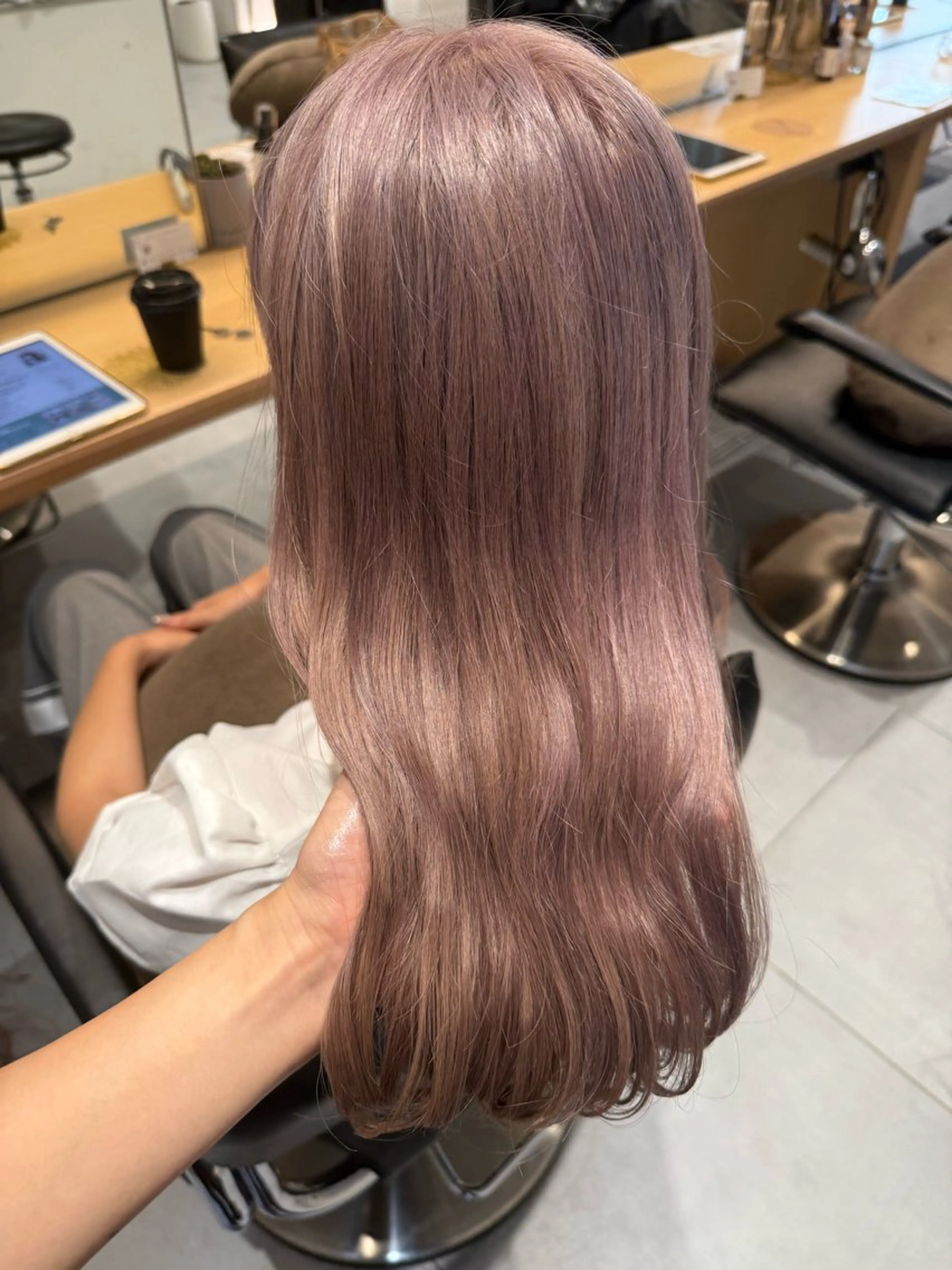 ロング カラー ヘアアレンジ ラベンダーカラー ラベンダーピンク ピンクカラー ヘアカラー トリートメント ヘッドスパ ヘアセット オリーブ透明感カラー 表参道/MIKUのヘアスタイル