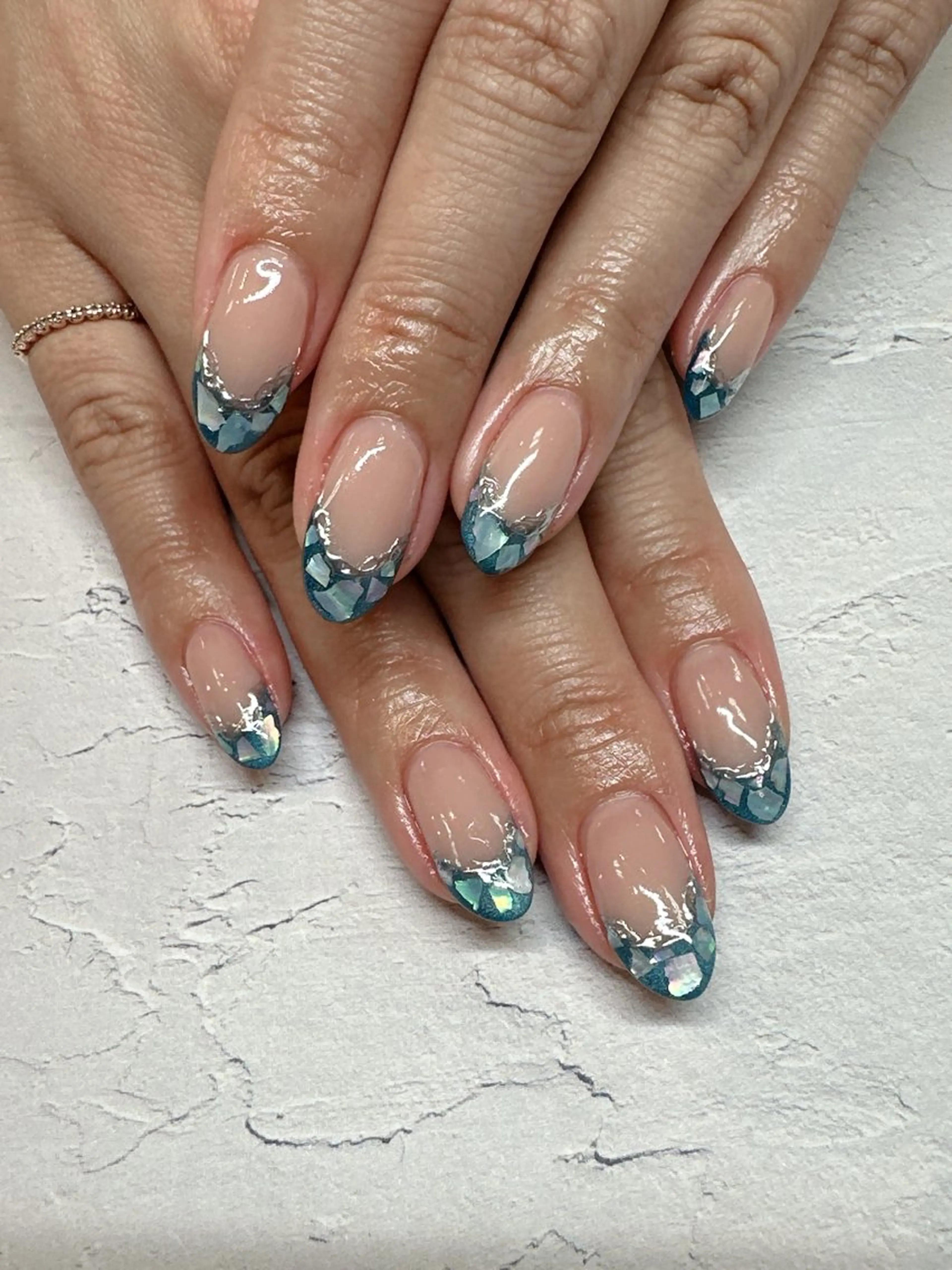 ネイル フレンチネイル マグネットネイル マグネットフレンチ ミラーネイル ハンドネイル nailist SATO【銀座】のネイルデザイン