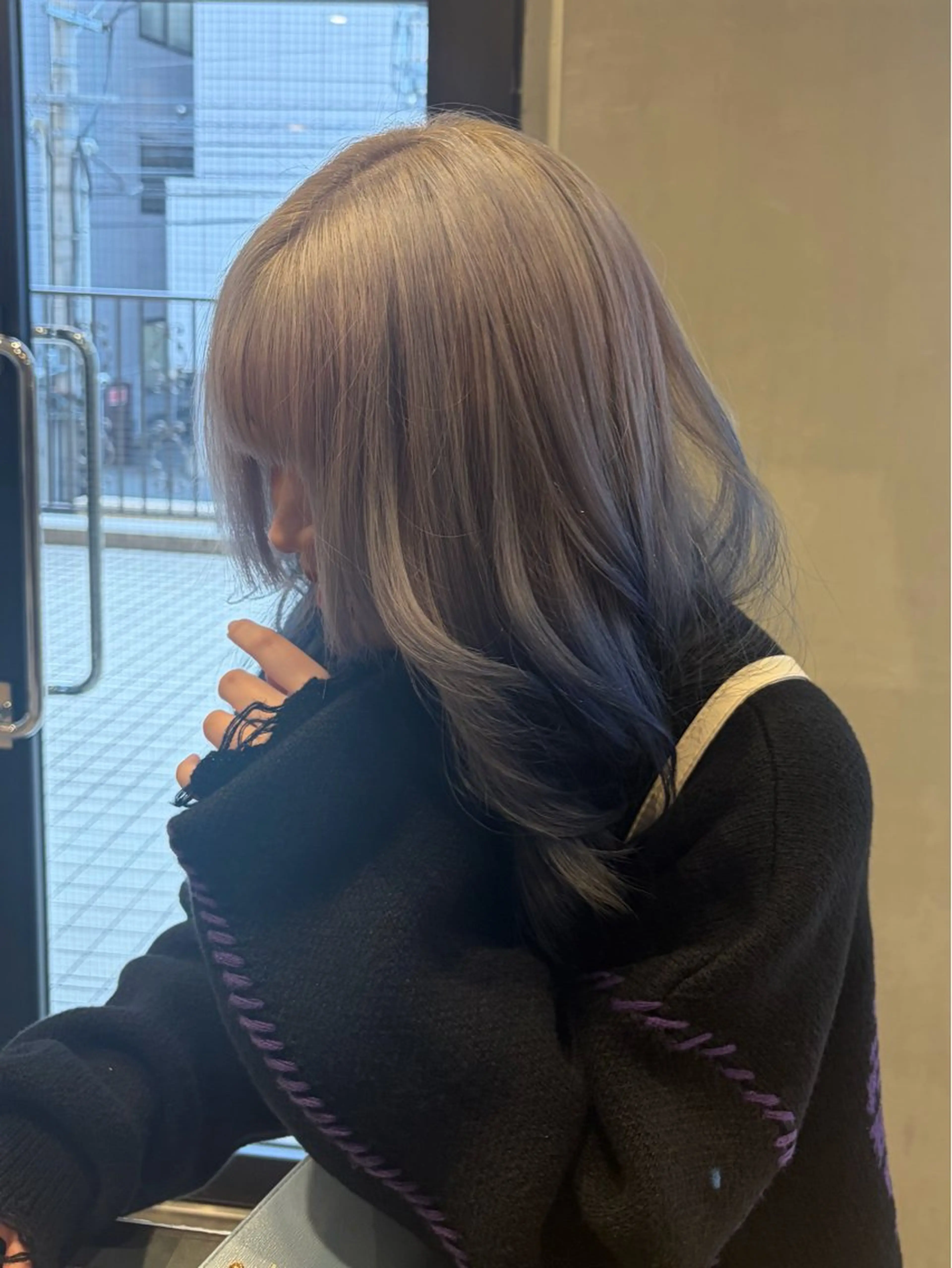 ロング カラー デザインカラー カット ヘアカラー トリートメント みわ/博多 ブリーチ/メンズヘアのヘアスタイル