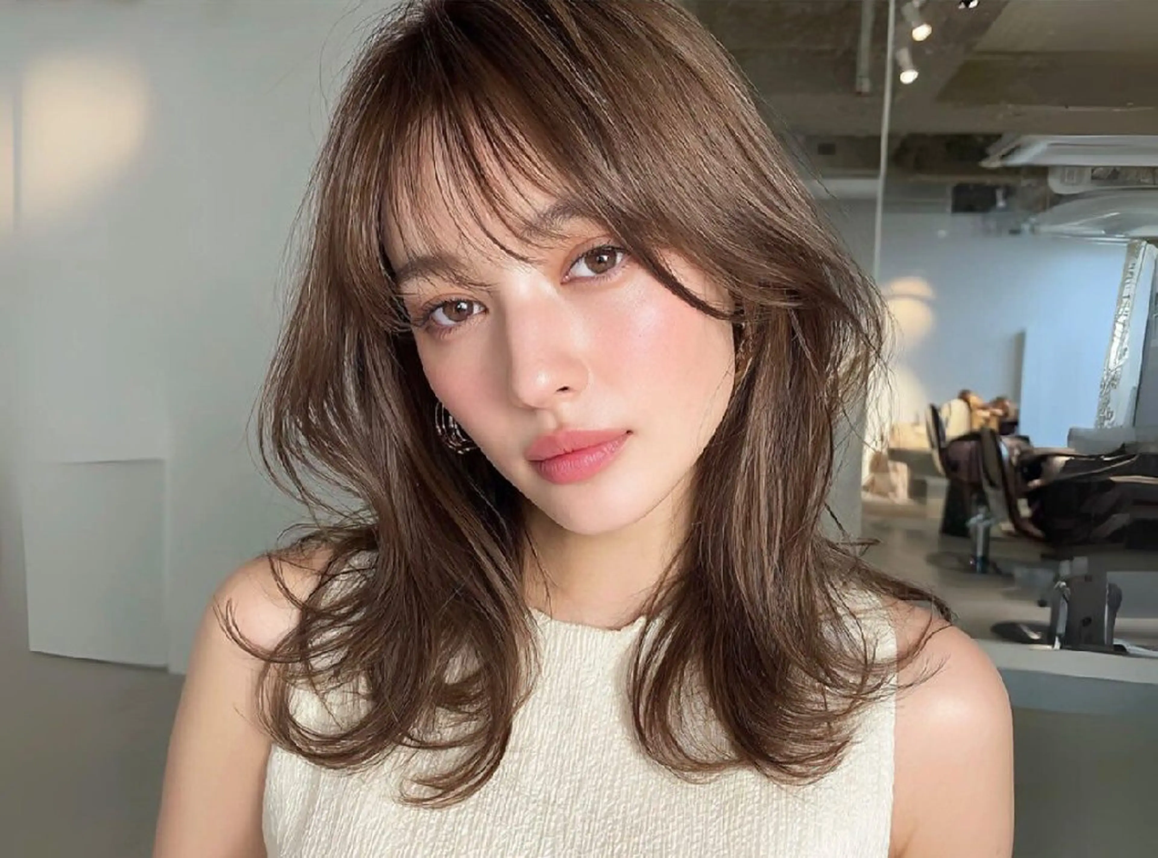 ミディアム カラー カット ヘアカラー トリートメント 木田 剛史のヘアスタイル