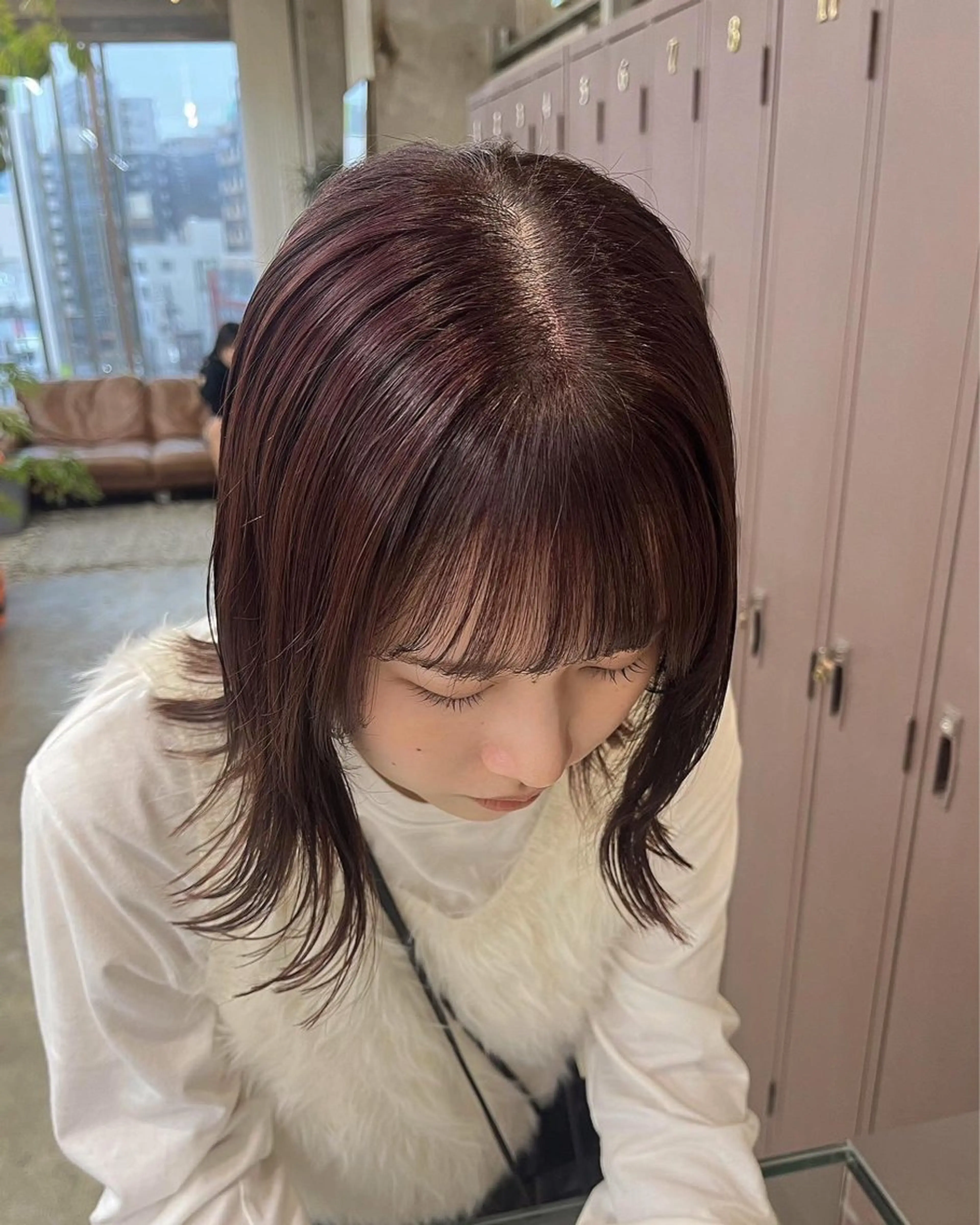 ミディアム オリーブ/レイヤー/ 酸性ストレート/ゆなのヘアスタイル