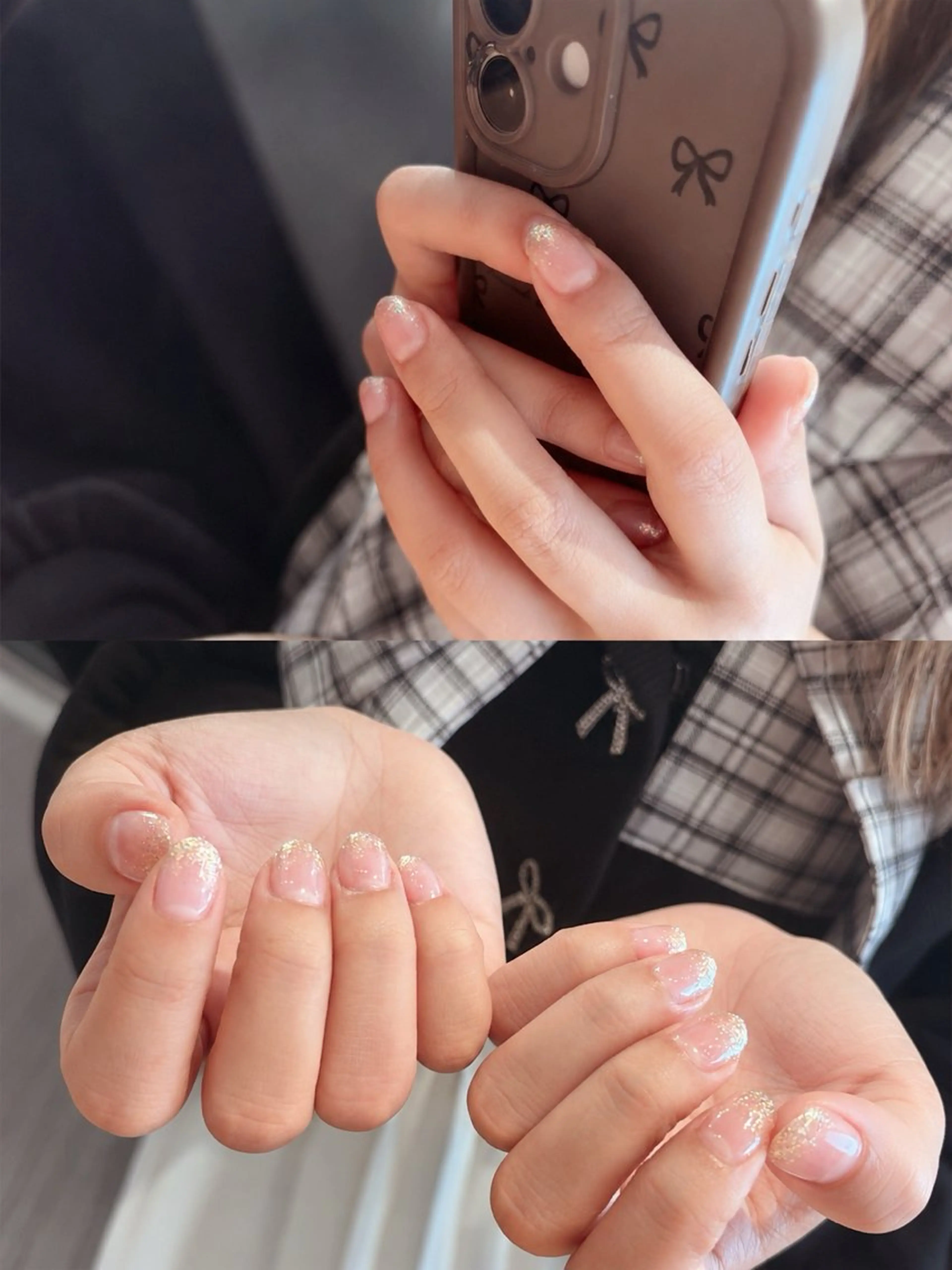 ネイル フレンチネイル ラメ(グリッター) ラメグラデーション pro.m. さよのネイルデザイン
