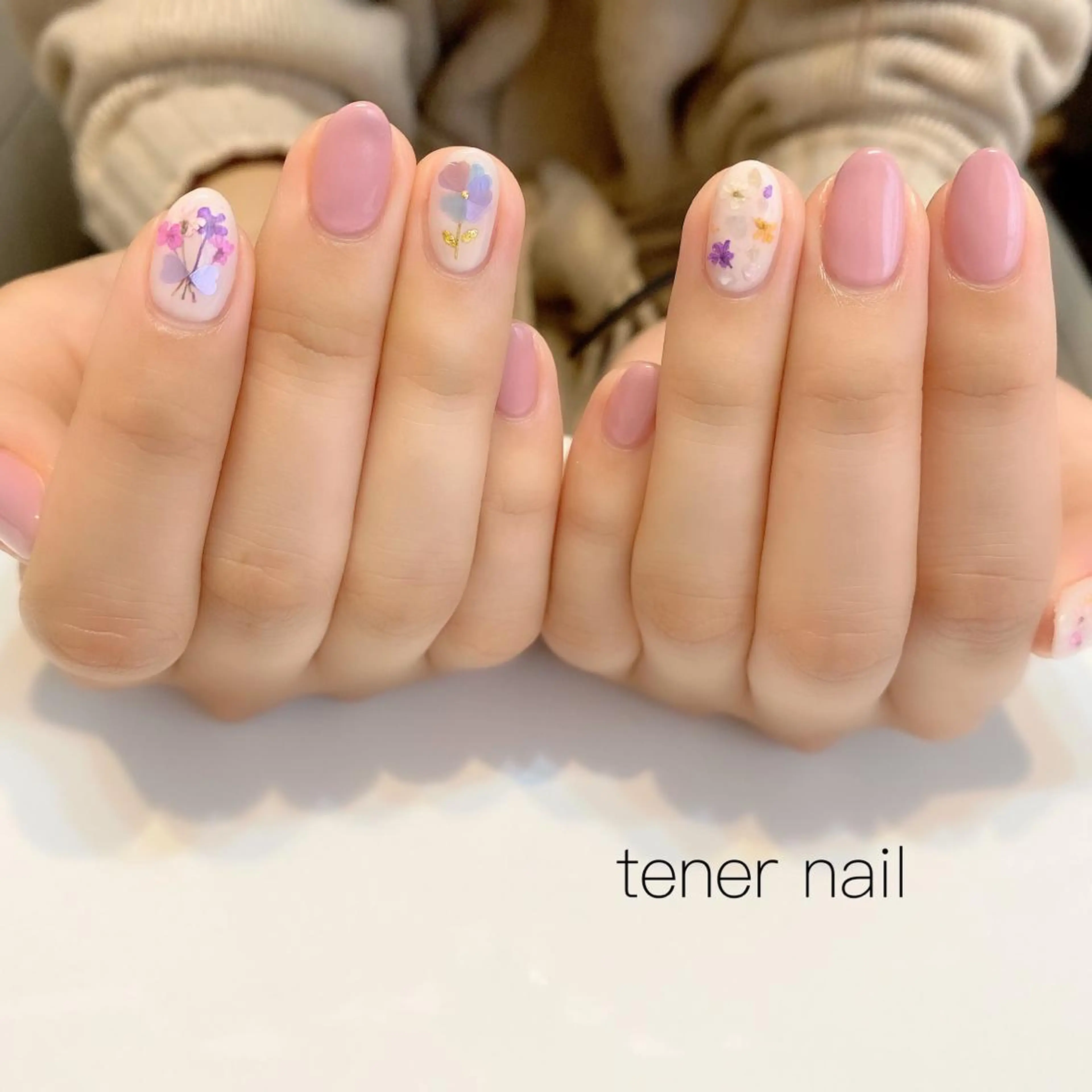 ネイル フラワーネイル 春ネイル テネルネイル tener nailのネイルデザイン
