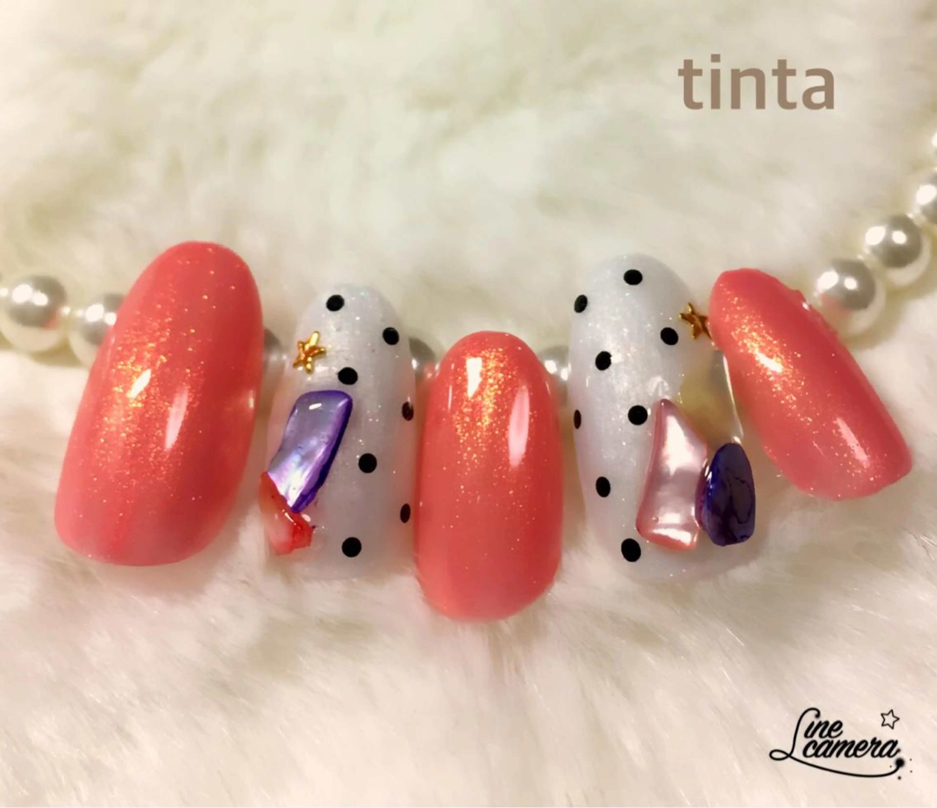 ネイル ドット 夏ネイル ネイルサロン ティンタ所属・馬場 典子のネイルデザイン