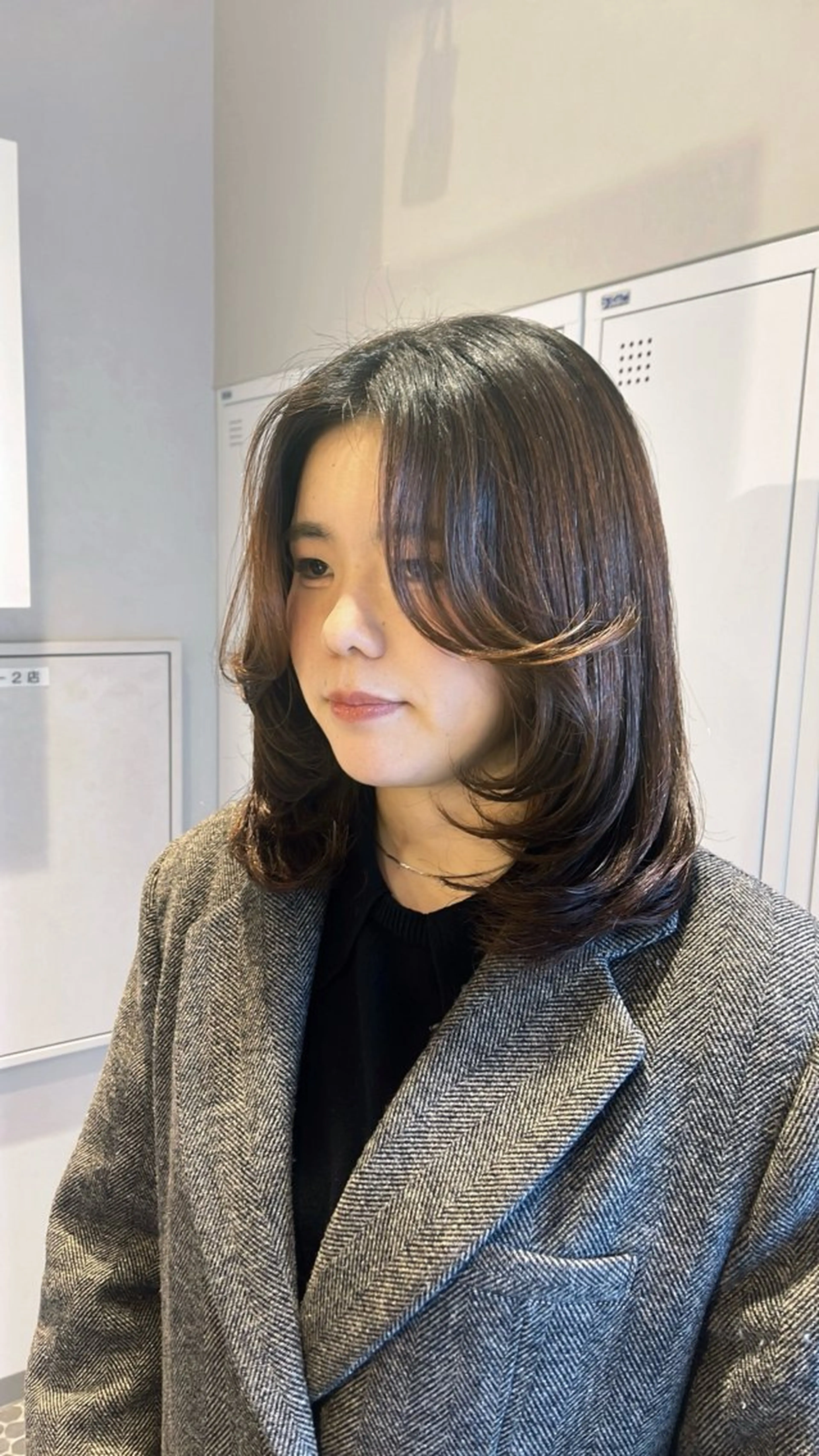 ミディアム レイヤーカット 大宮レイヤーカット× 透明感カラー　rioのヘアスタイル