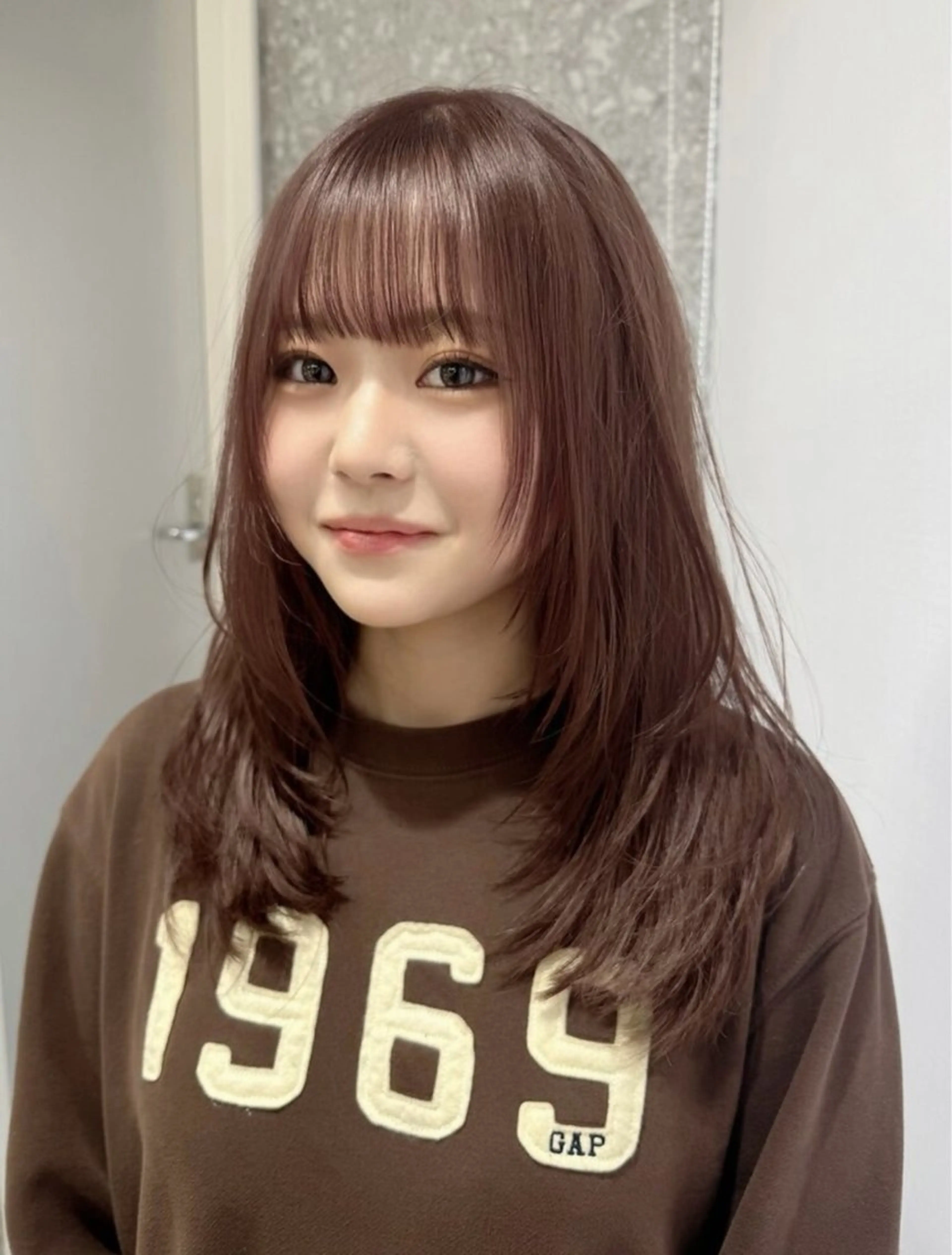 セミロング 顔周りカット レイヤーカット メンズパーマ 名古屋/水谷颯のヘアスタイル