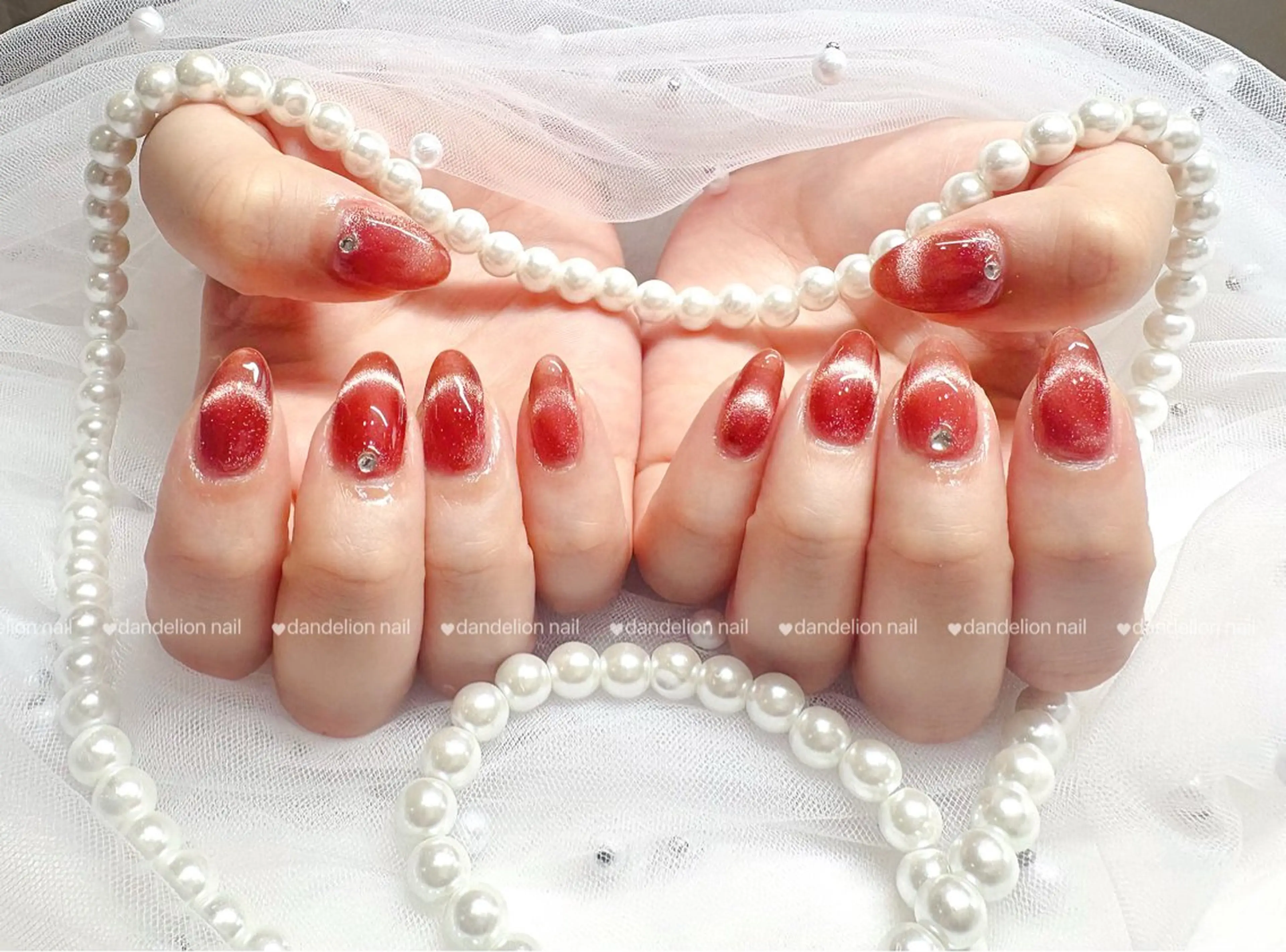 ネイル キラキラネイル マグネットネイル ワンホンネイル ハンドネイル dandelion nail北千住のネイルデザイン