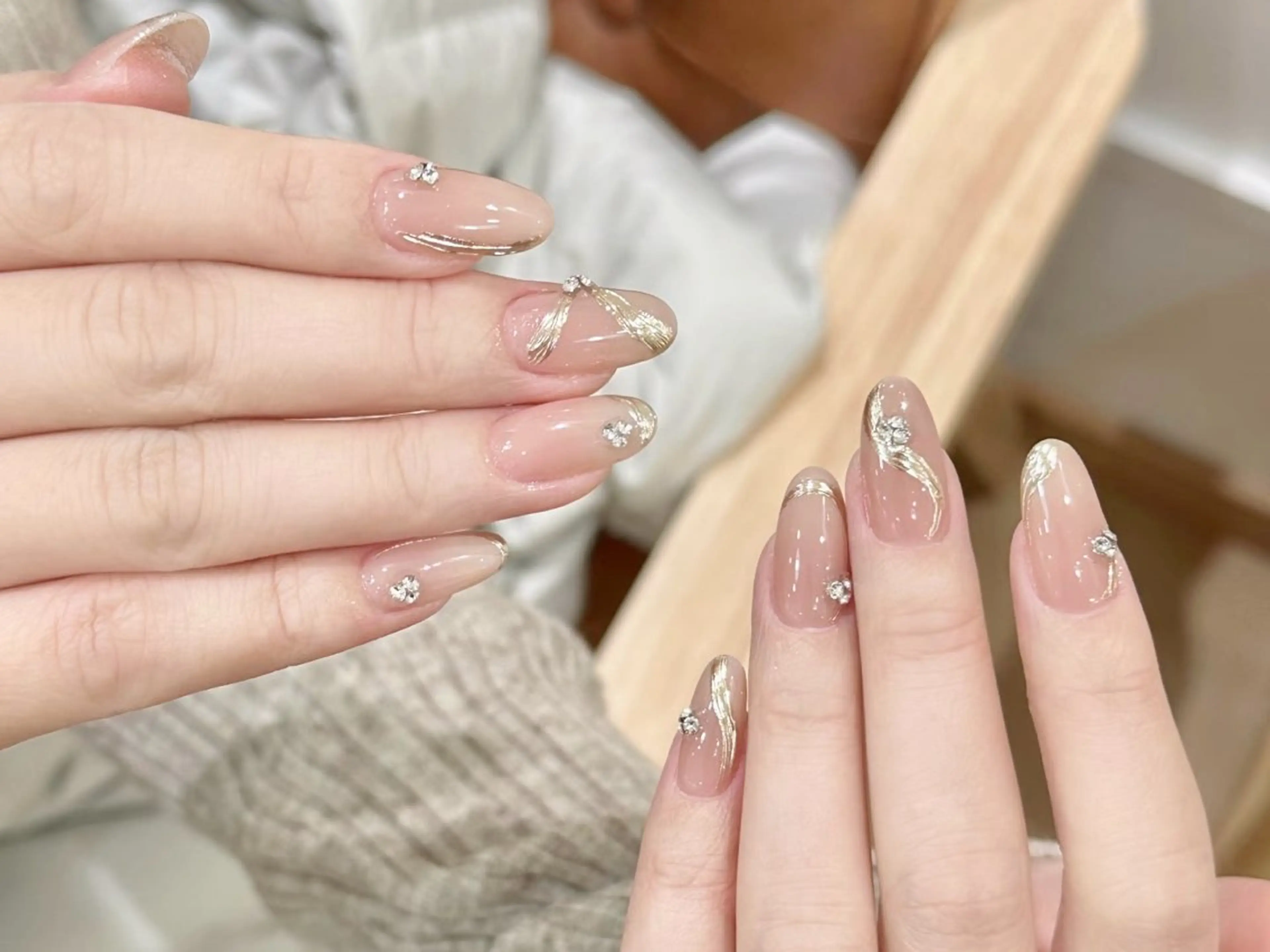 ネイル アートネイル オーロラネイル チークネイル 長さ出し フットネイル ハンドネイル Blossom nail_研修のネイルデザイン