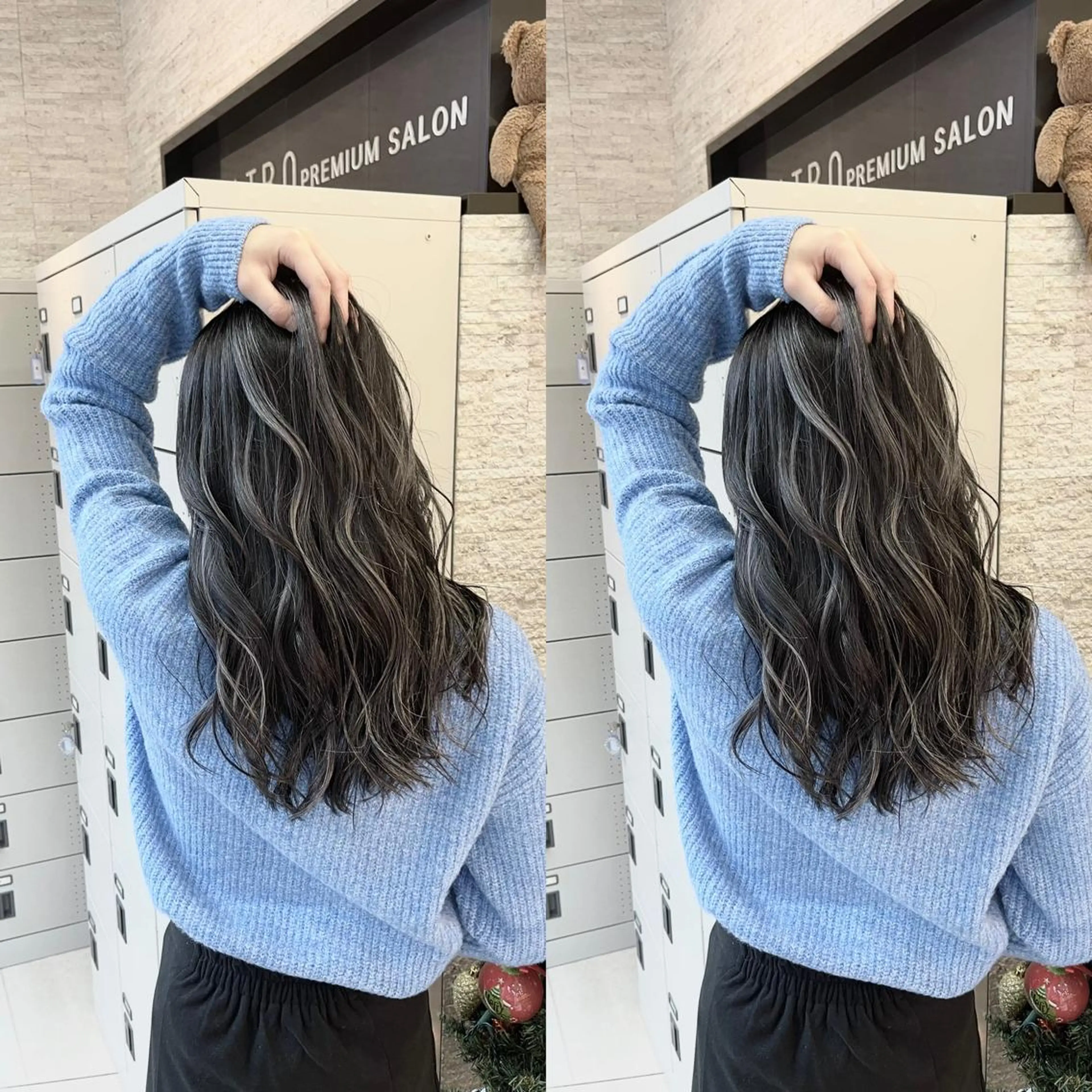 セミロング ヘアカラー Y Uのヘアスタイル