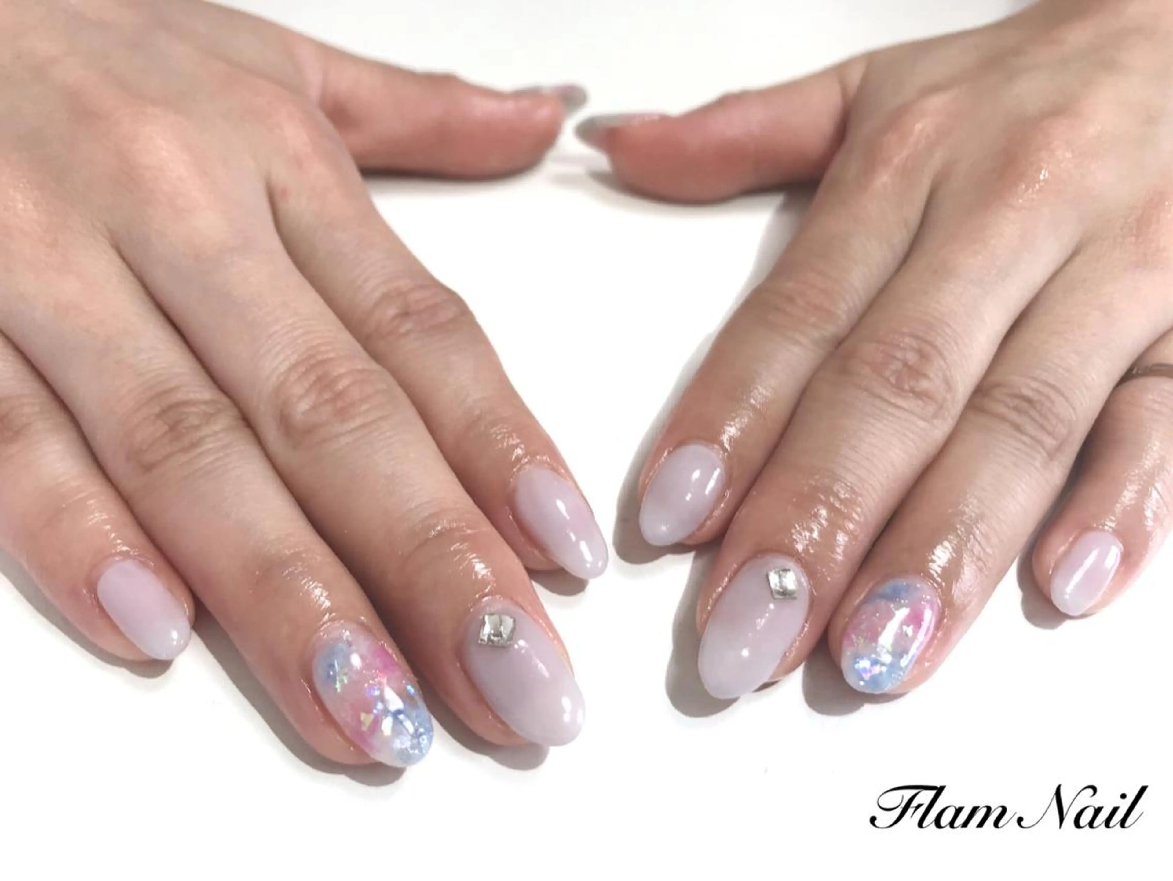 ネイル 大理石ネイル(マーブル) Flam Nailのネイルデザイン