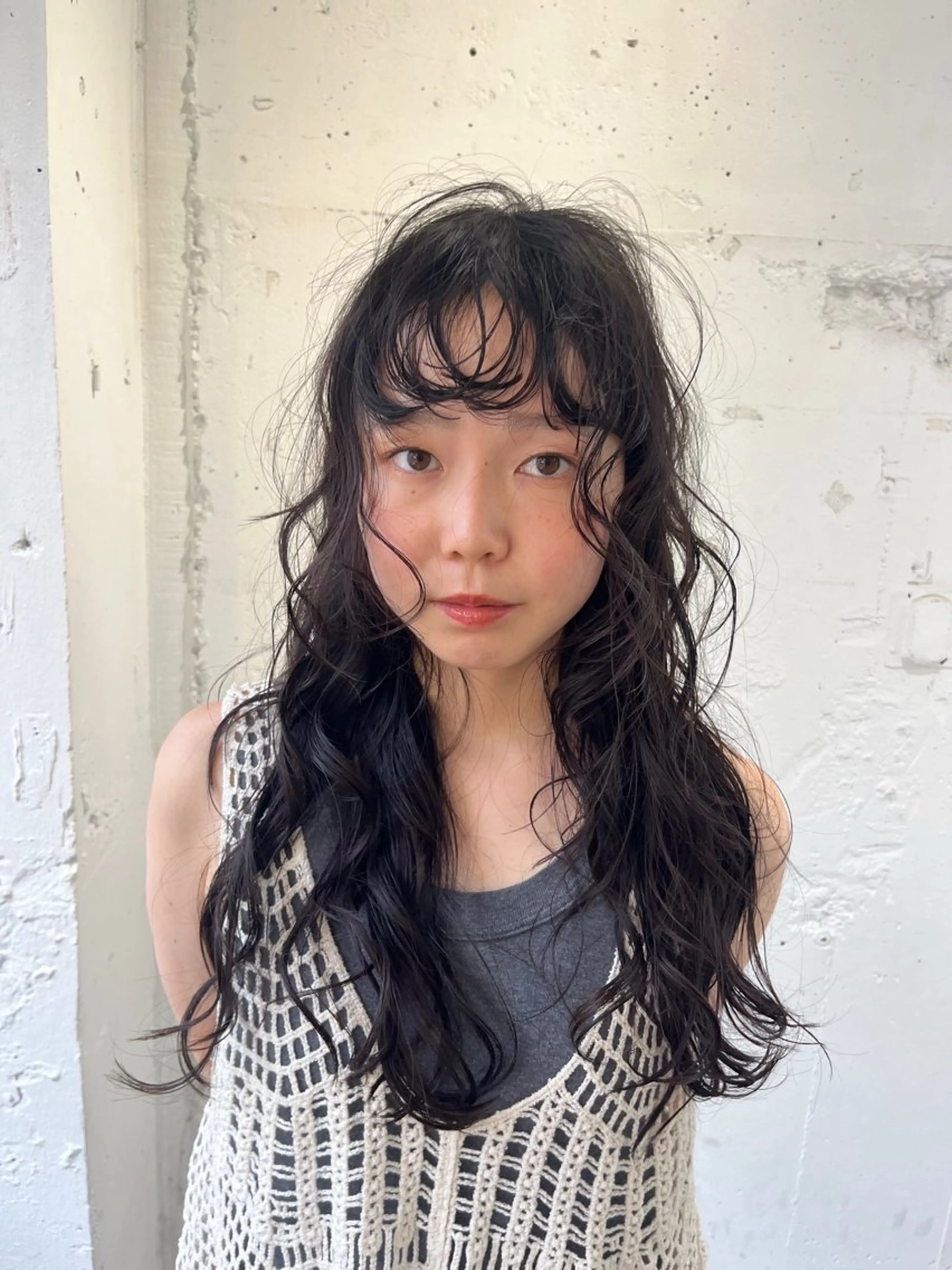 セミロング カラー パーマ パーマ ✴︎UNU ✴︎モエカのヘアスタイル