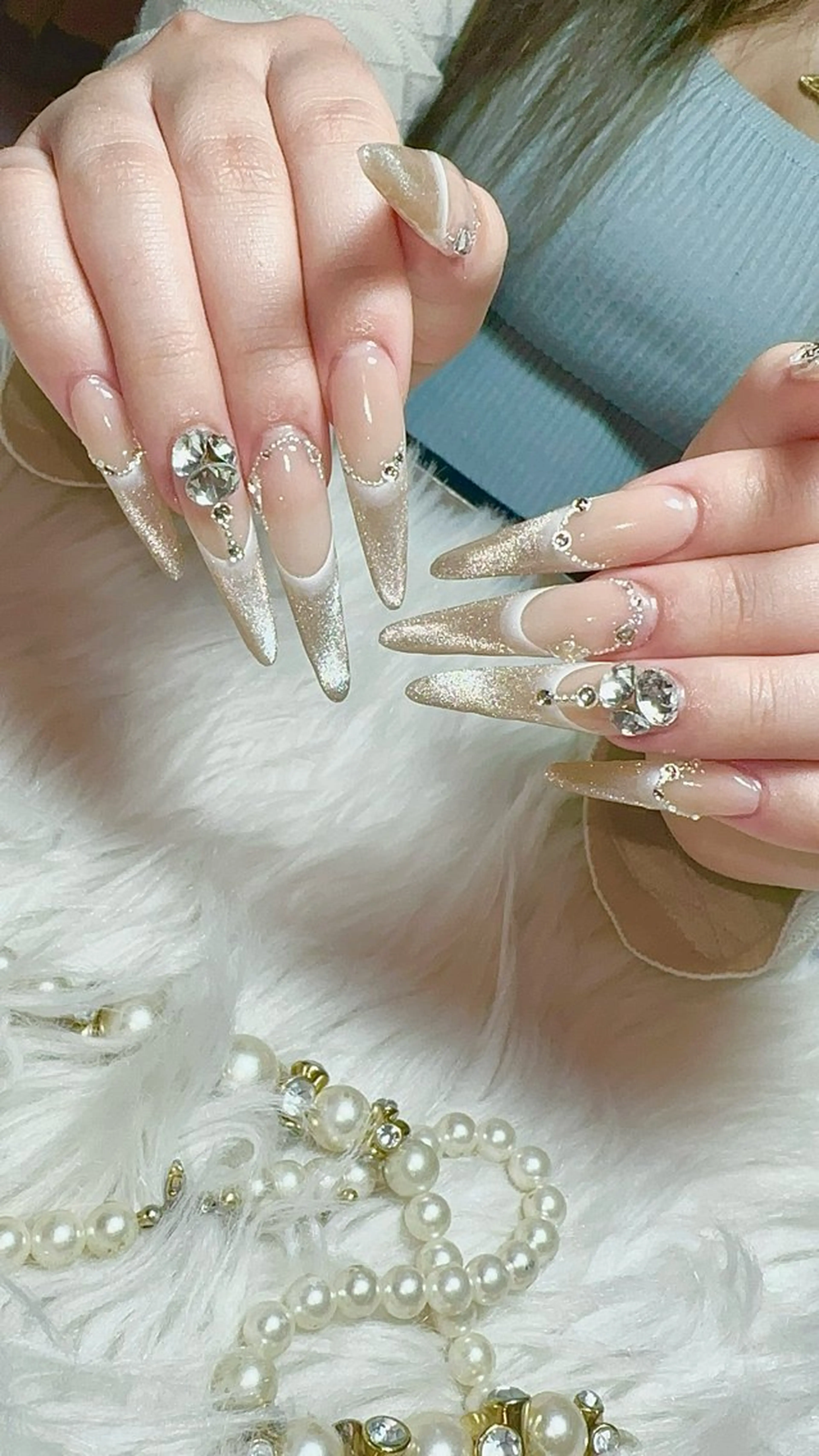 ネイル フレンチネイル ロングネイル スカルプネイル ハンドネイル Feel♡ JYURIAのネイルデザイン