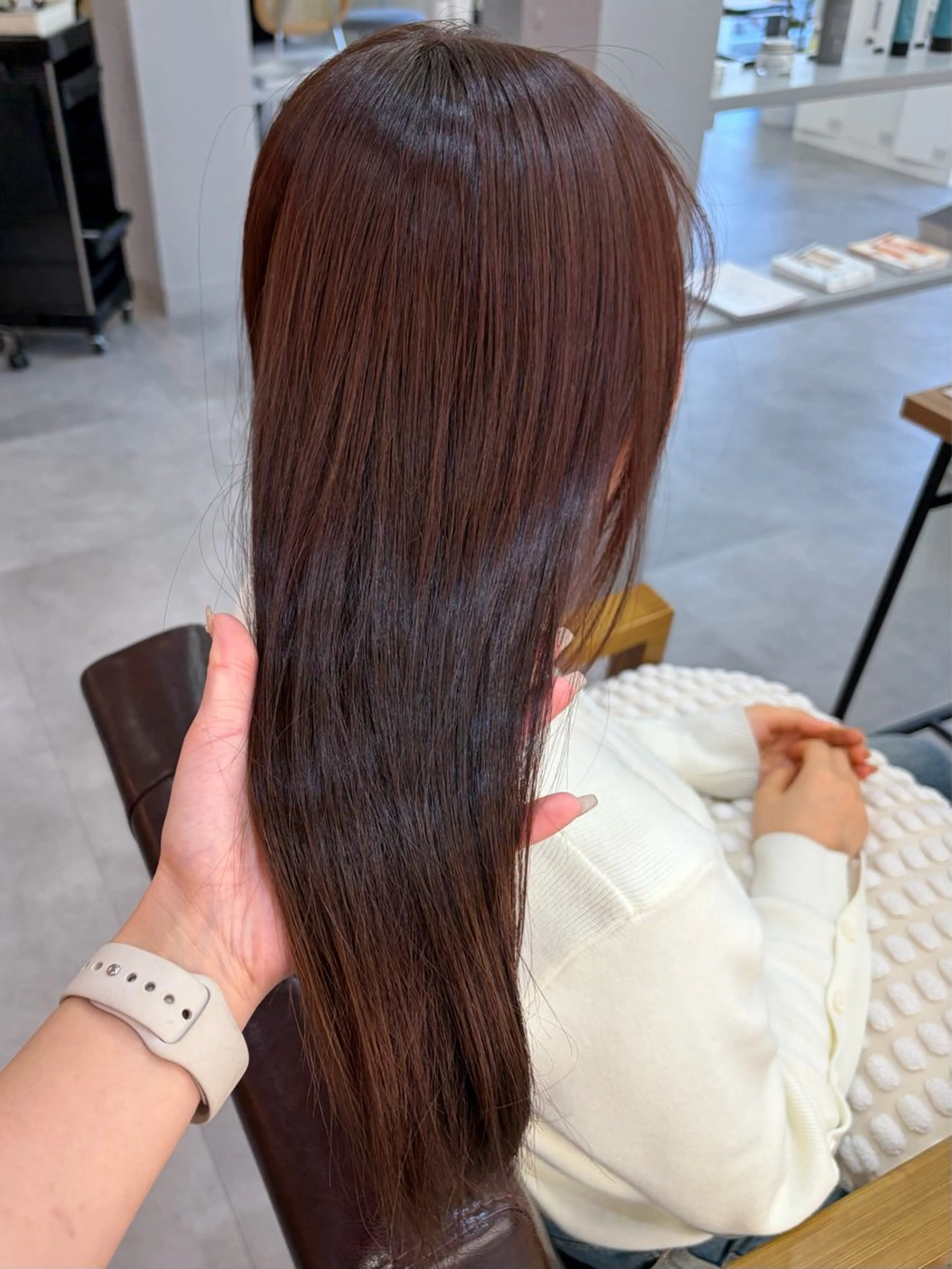 セミロング カラー ベージュカラー 髪質改善 ヘアカラー トリートメント 駒場 まといのヘアスタイル