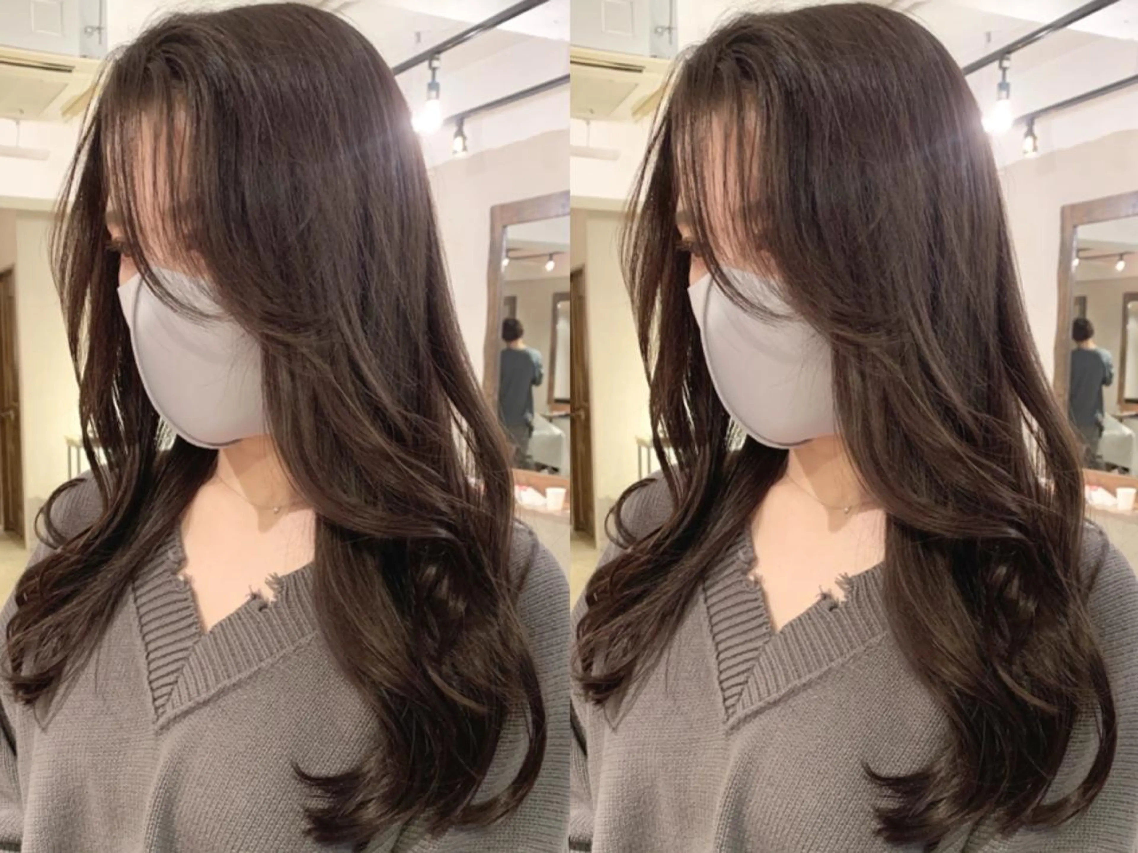 ロング カラー 透明感/オリーブ/ グレージュ/YUKAのヘアスタイル