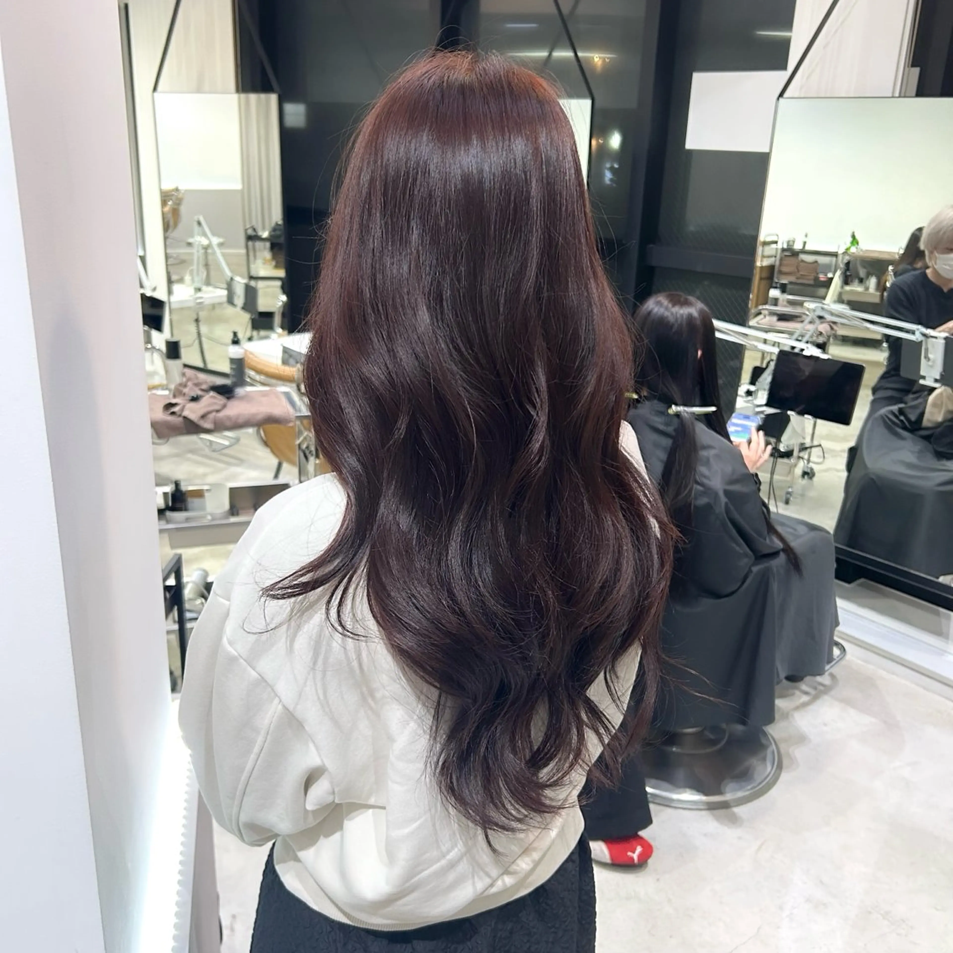 ロング カラー ブラウンカラー ピンクカラー ピンクブラウン レッドカラー レッドブラウン 🧣艶カラー・ヘア セット Chie🧸のヘアスタイル