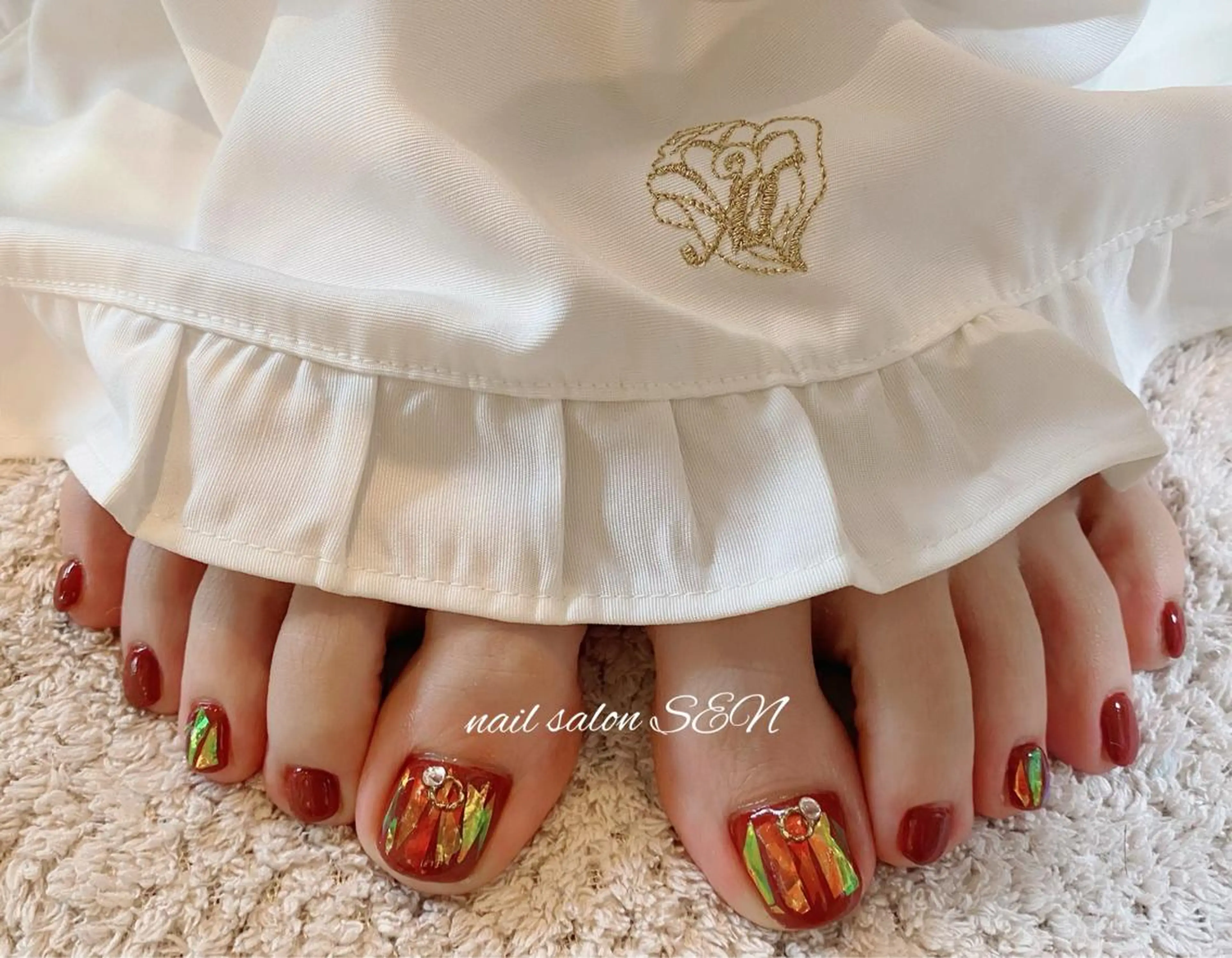 ネイル ボルドー フットネイル nail salon SENのネイルデザイン