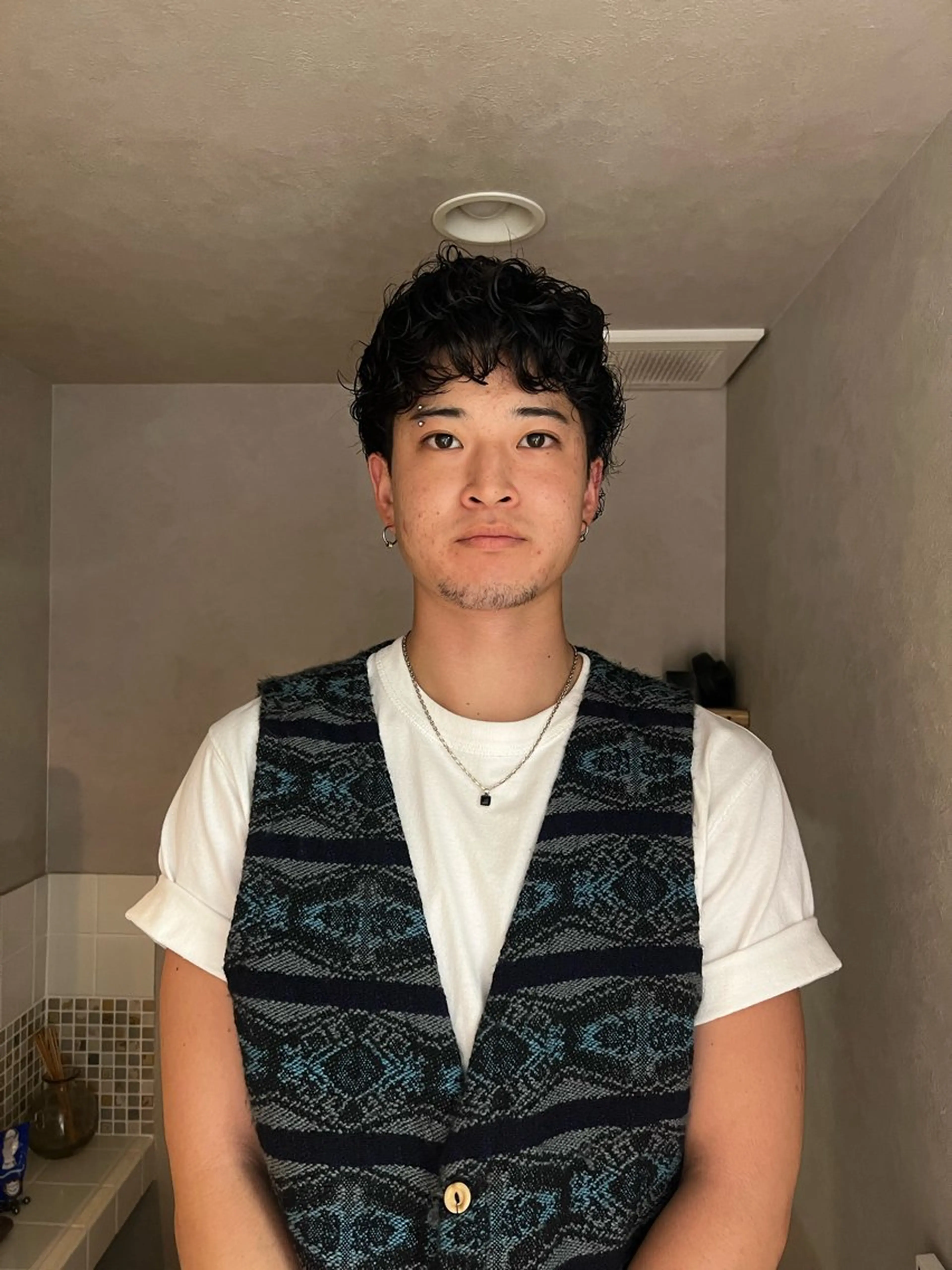 パーマ メンズ nishido ハイライト/パーマのヘアスタイル