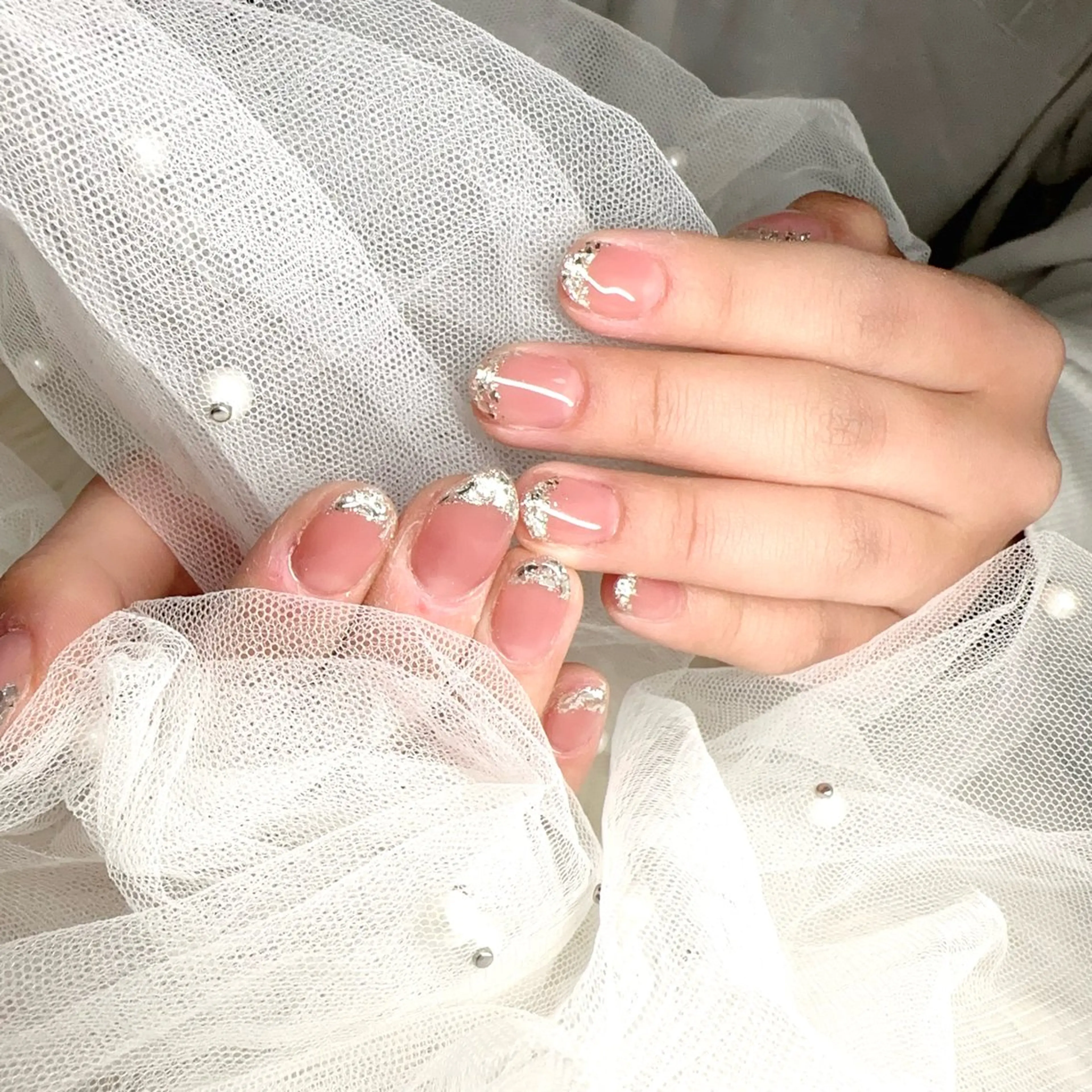 ネイル フレンチネイル ガラスフレンチ Rnail. misatoのネイルデザイン