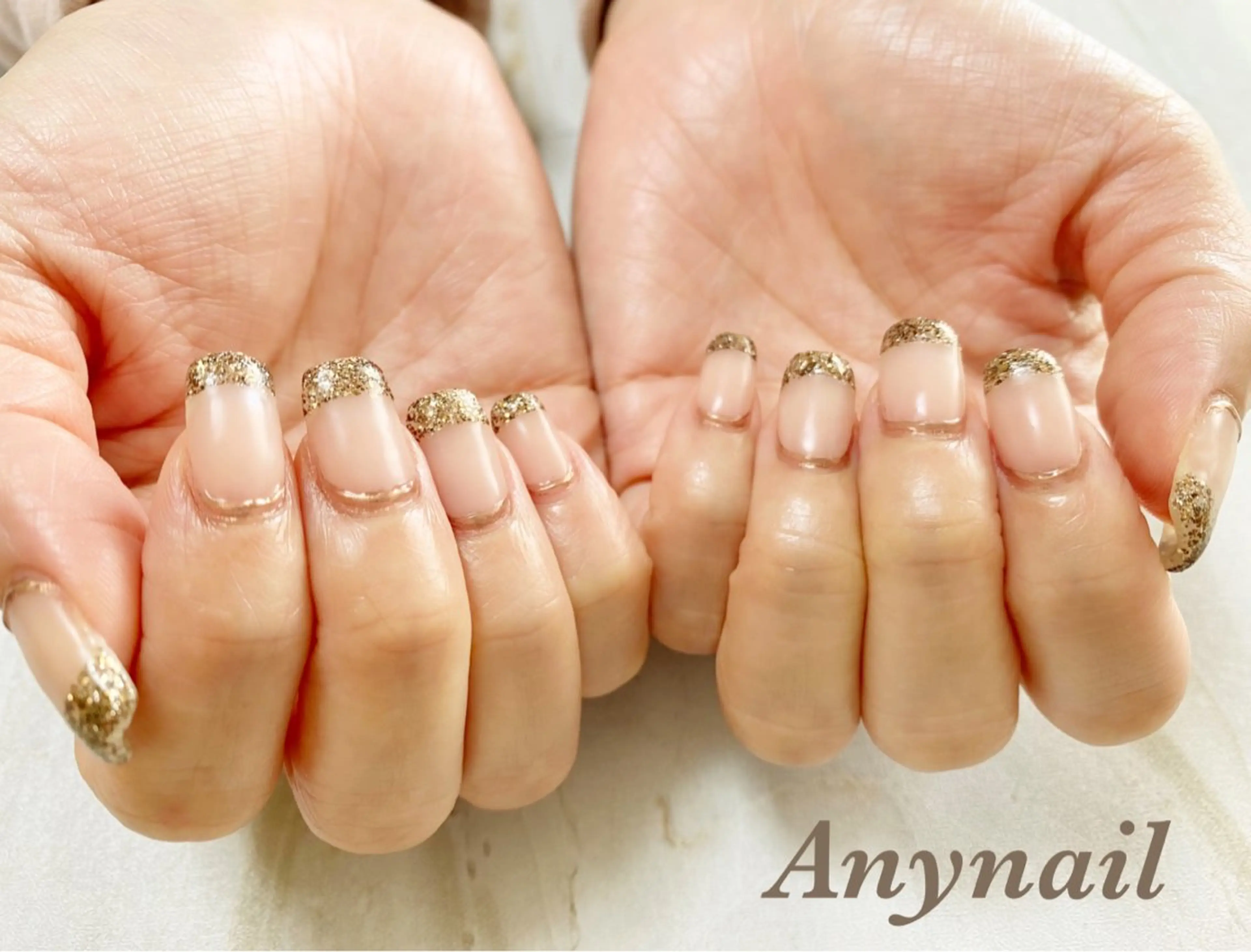 ネイル ブルー フレンチネイル マットネイル ミラーネイル スクエアネイル ハンドネイル 岩澤 恵子のネイルデザイン