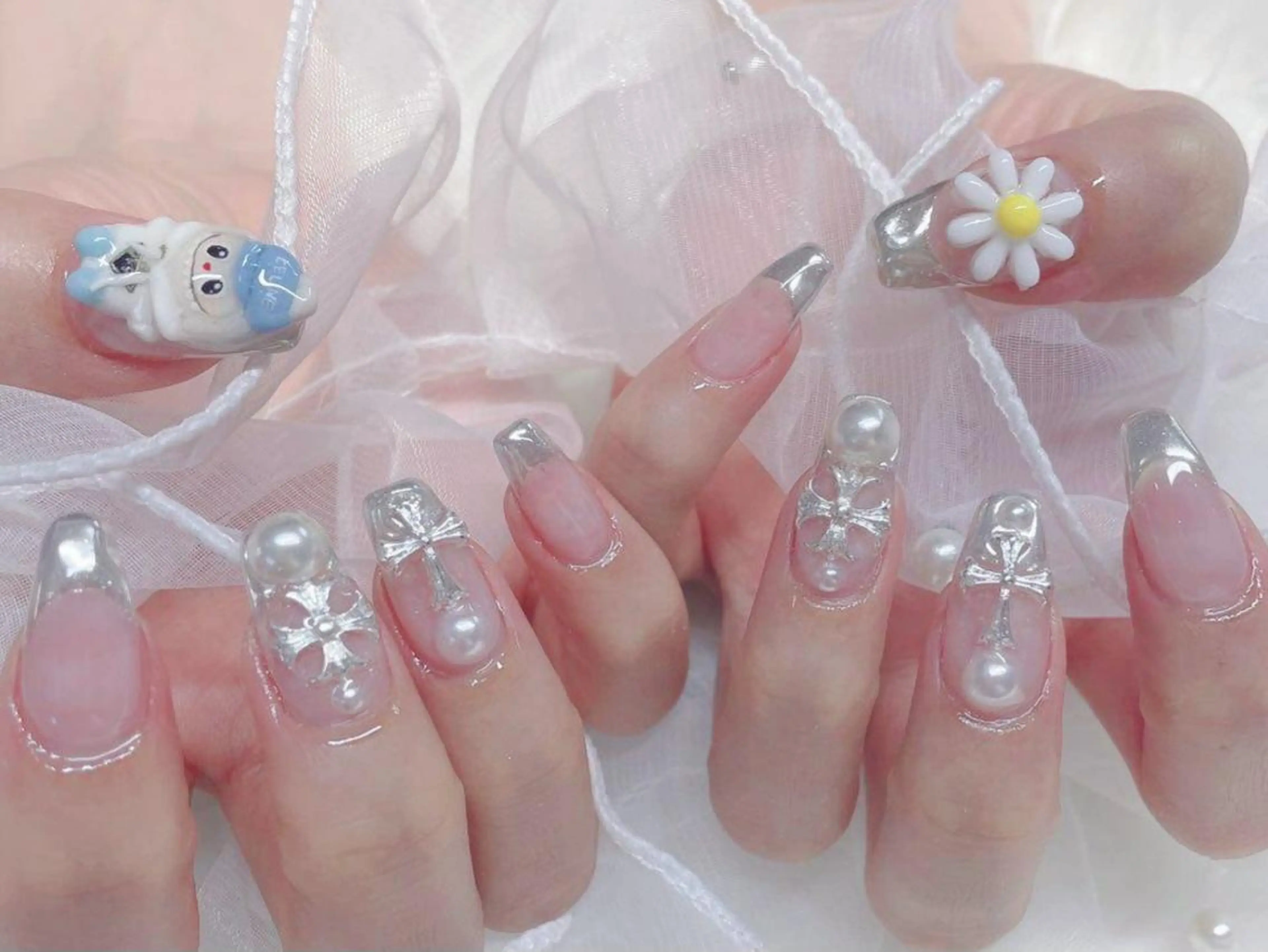 ネイル ハンドネイル Milkyway☁️ 韓国ネイル/南堀江のネイルデザイン