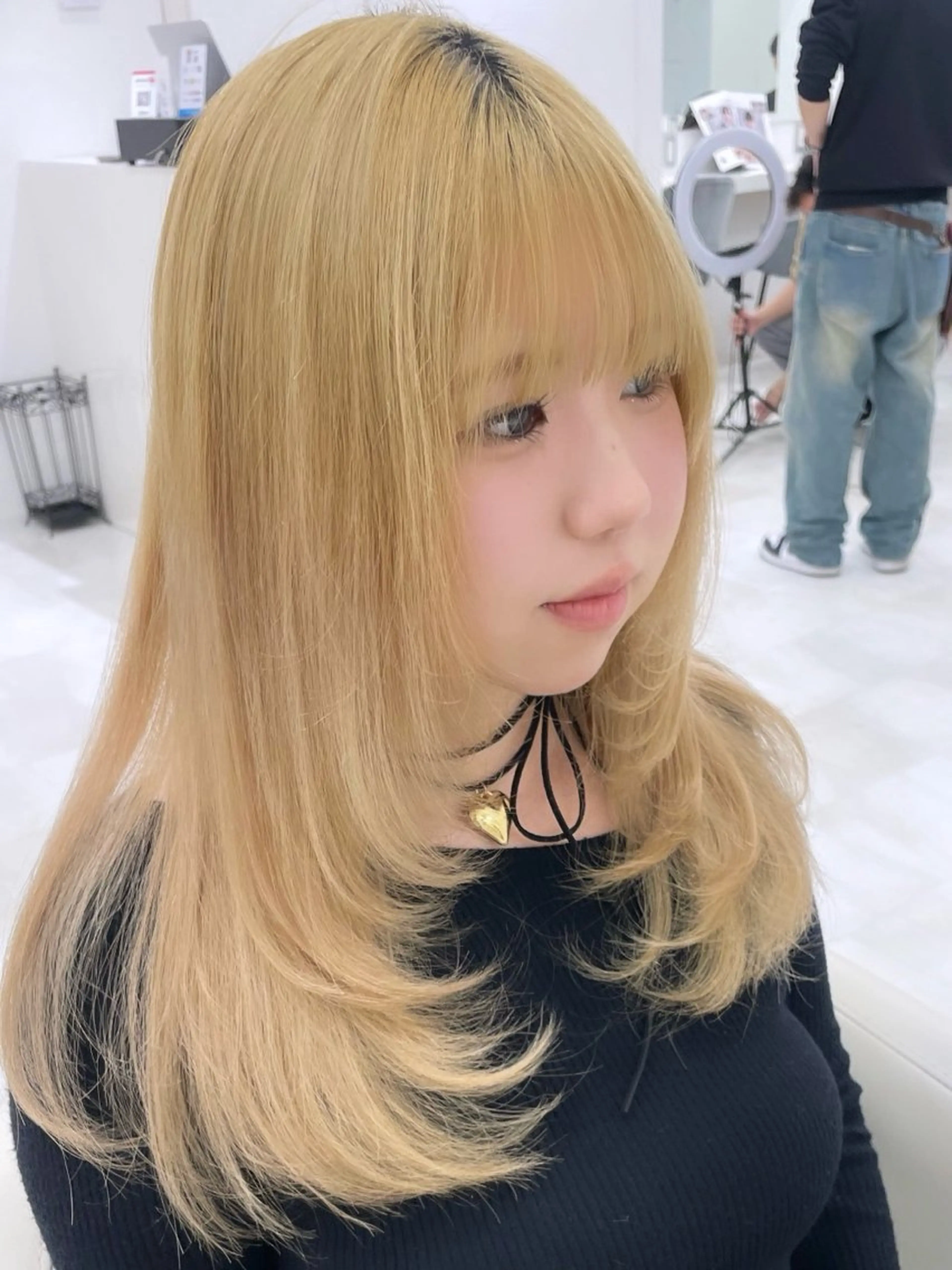ロング ロングレイヤー レイヤーカット ロング カット ヘアカラー トリートメント ウルフカット/ボブ りなのヘアスタイル