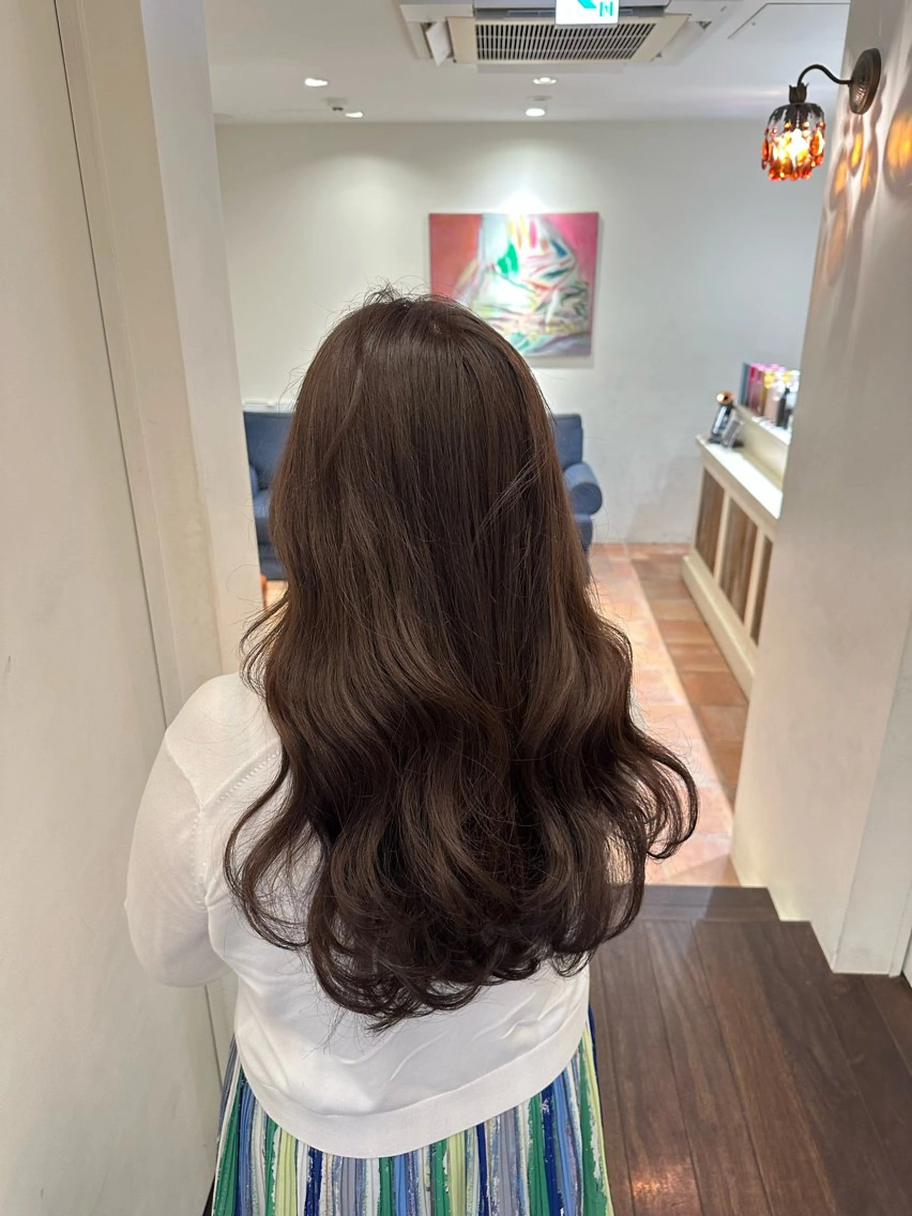 ロング カラー ベージュカラー ショコラベージュ 透明感カラー ヘアカラー 安丸 結夏のヘアスタイル