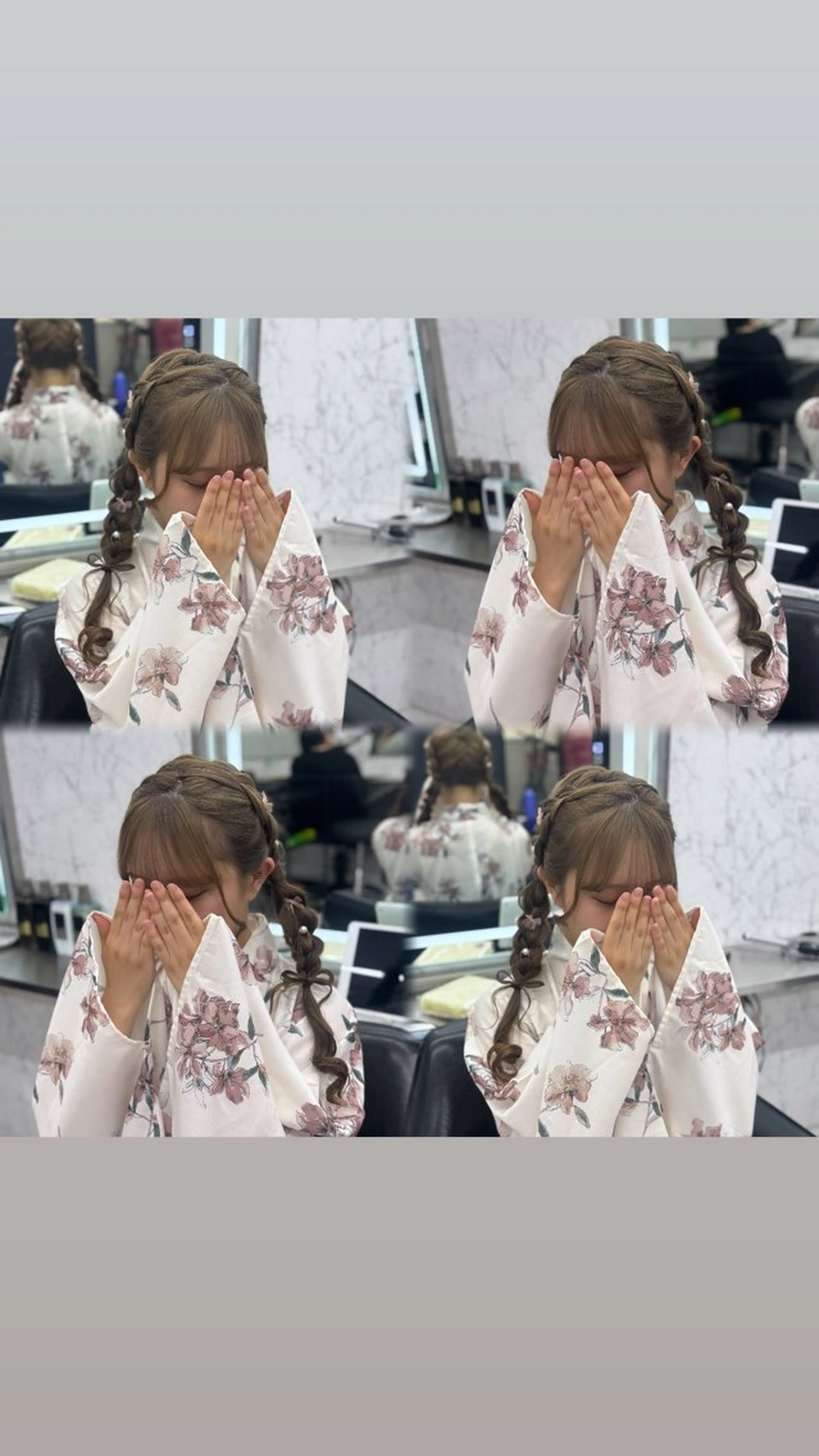 ロング ヘアアレンジ 編みこみ ヨシンモリ 韓国風ヘア 浴衣 ヘアセット JPCY MIRIYAのヘアスタイル