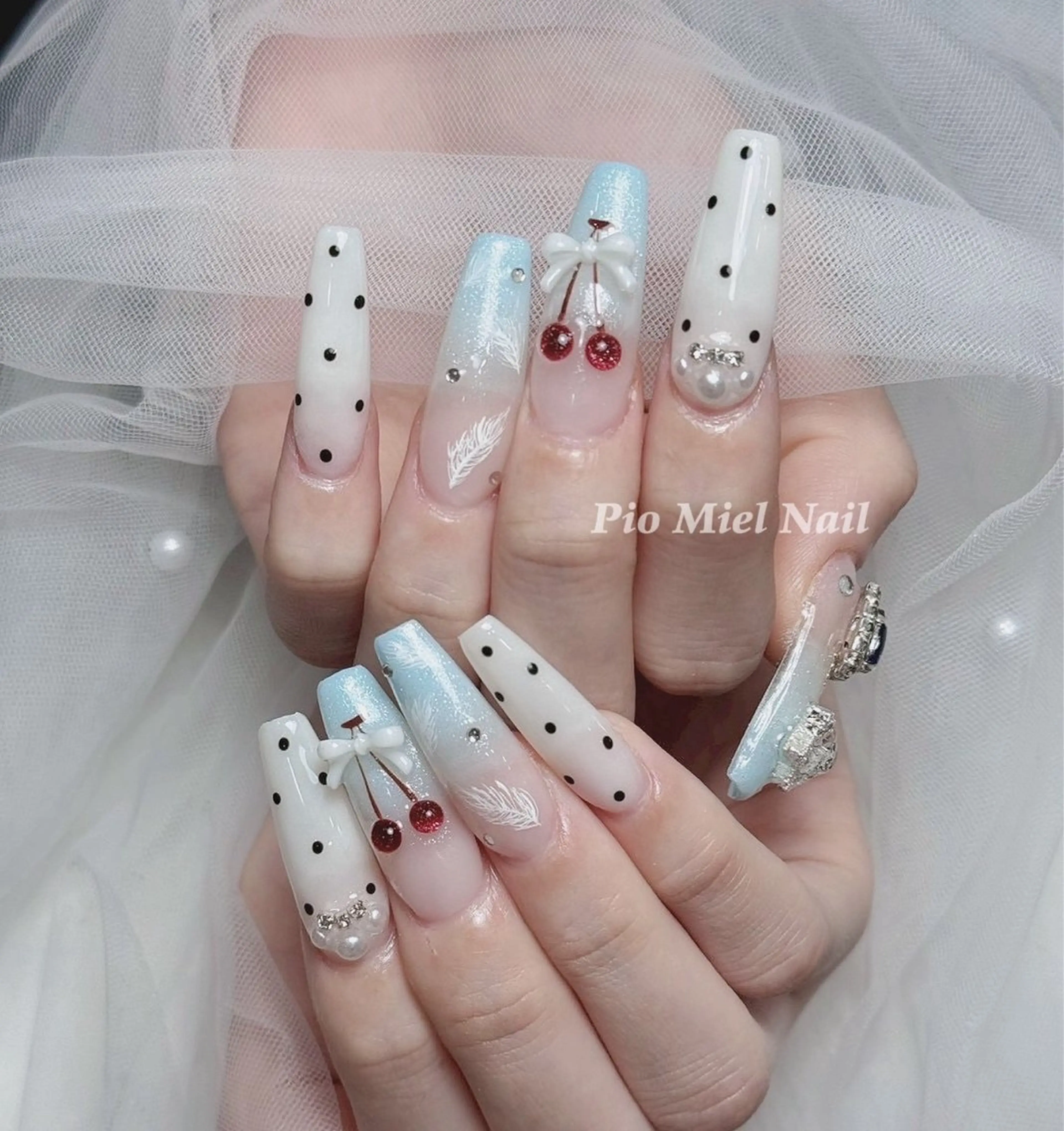 ネイル ハンドネイル HANA 長さだしのネイルデザイン