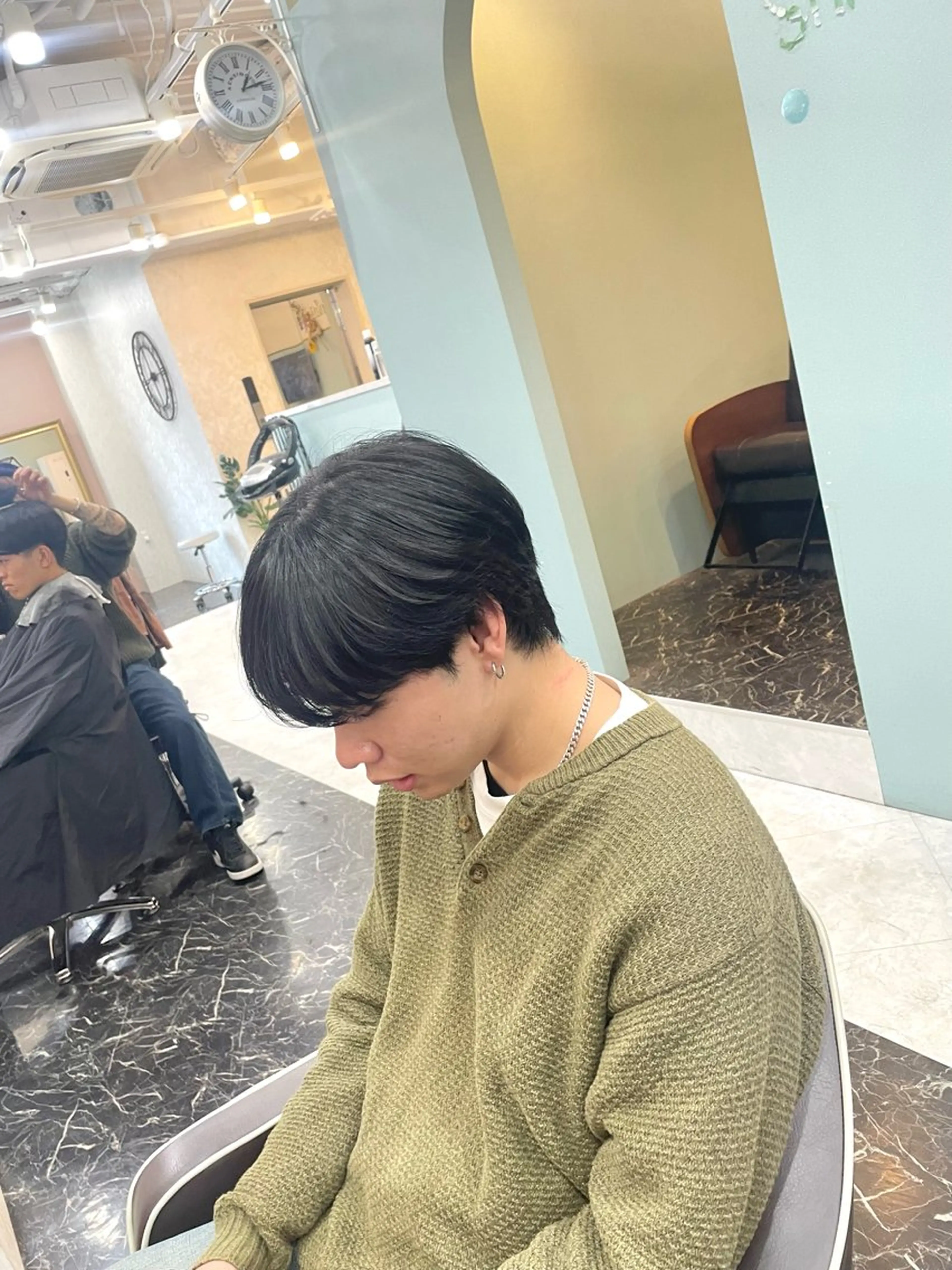 メンズ カット 縮毛矯正 亀川蓮 Agu hairのヘアスタイル