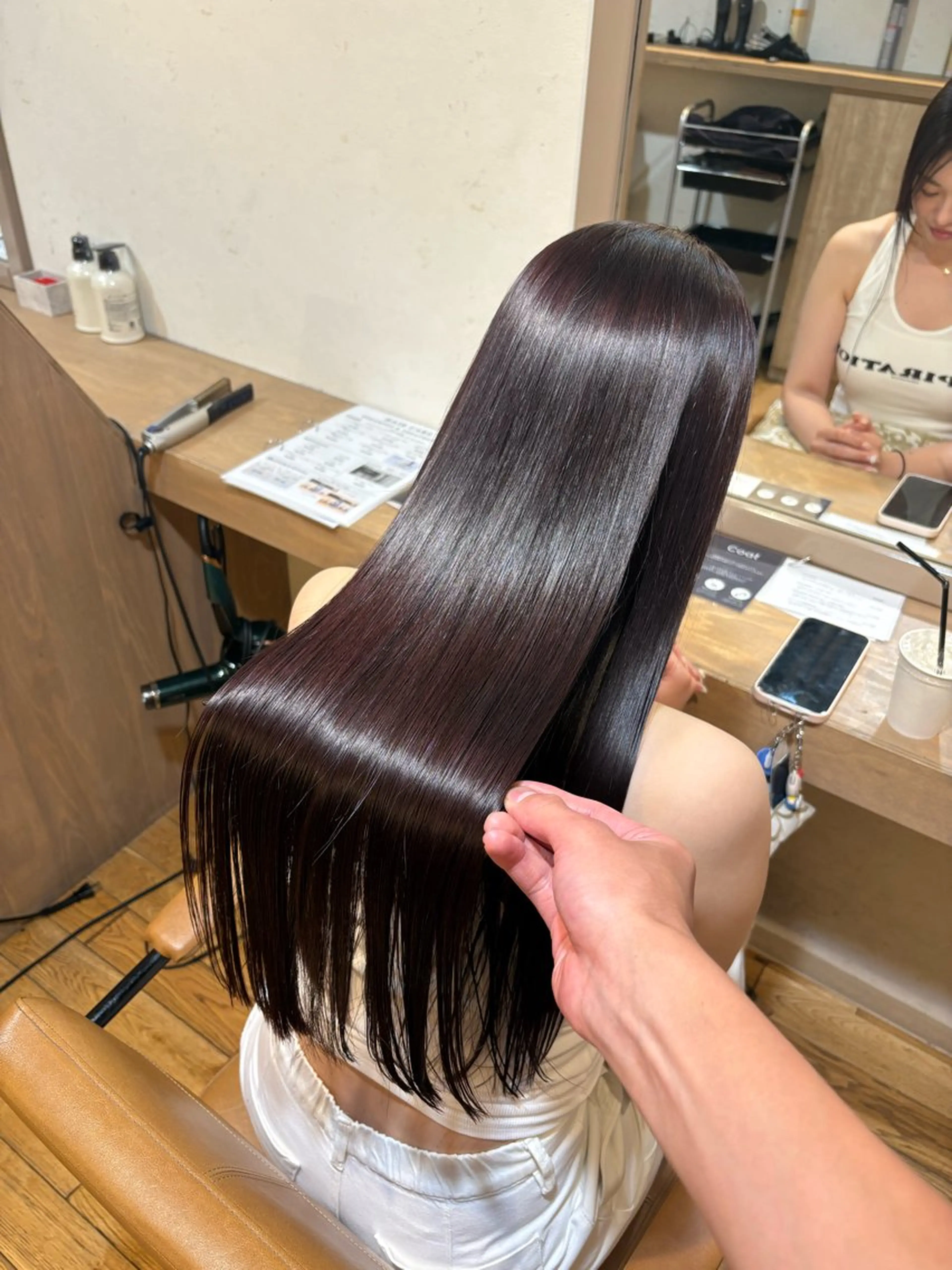 ロング 髪質改善 カット ヘアカラー 縮毛矯正 ioeマネージャー /陰山 英明のヘアスタイル