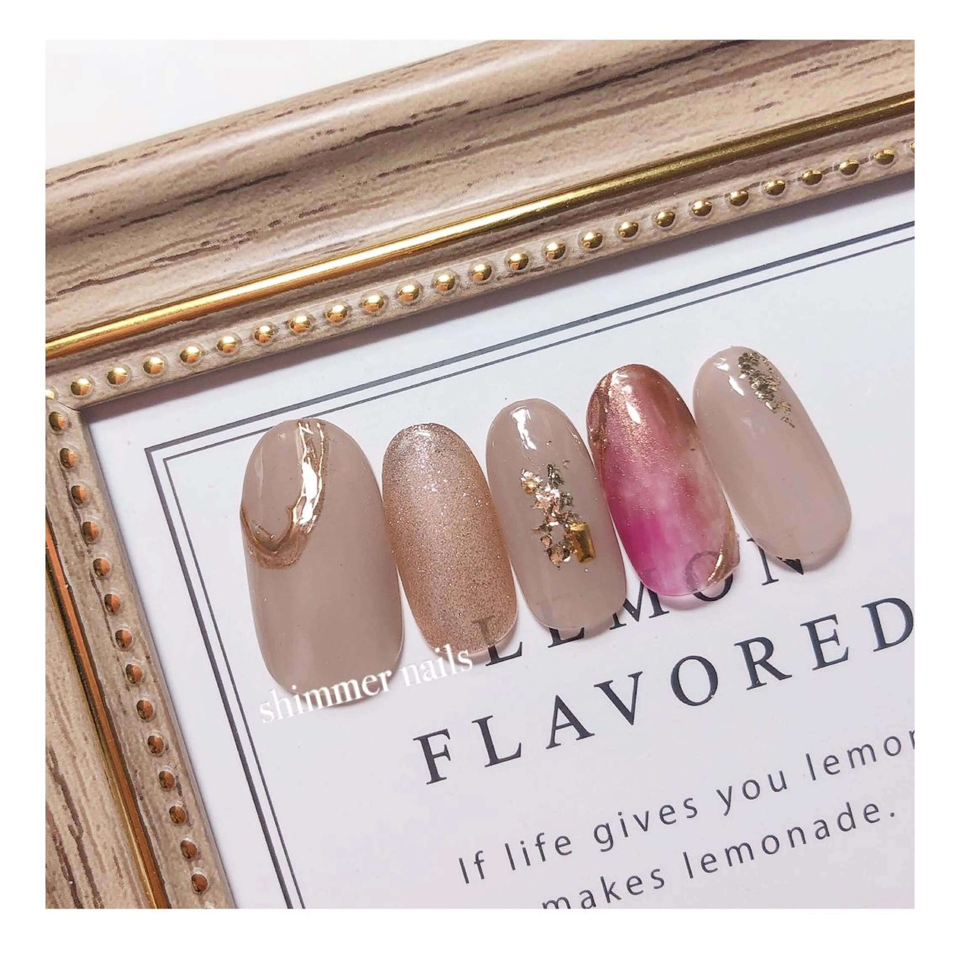 ネイル ピンク shimmer nailsのネイルデザイン