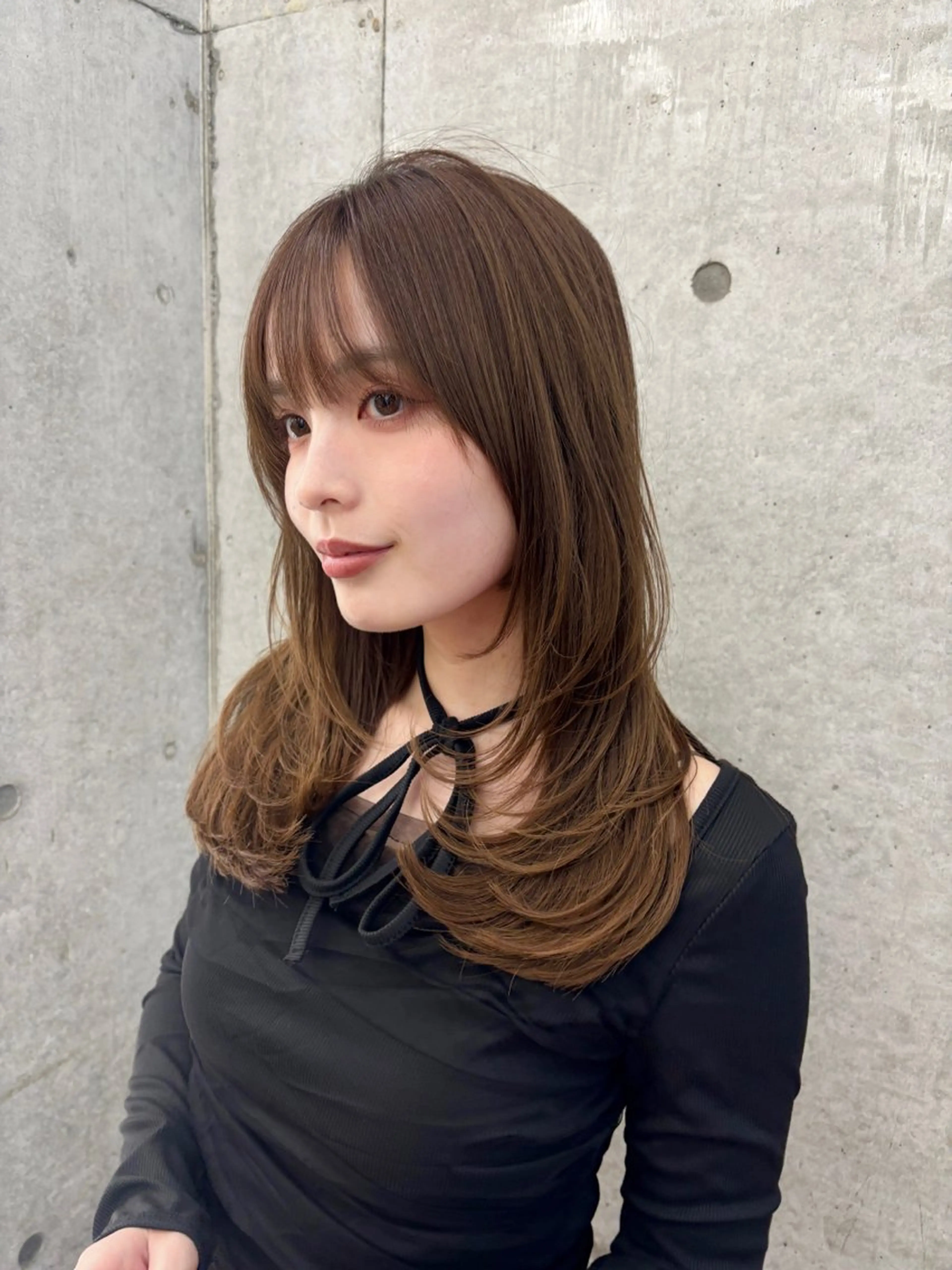 セミロング Hazuki🎀 /韓国ヘア/レイヤーのヘアスタイル