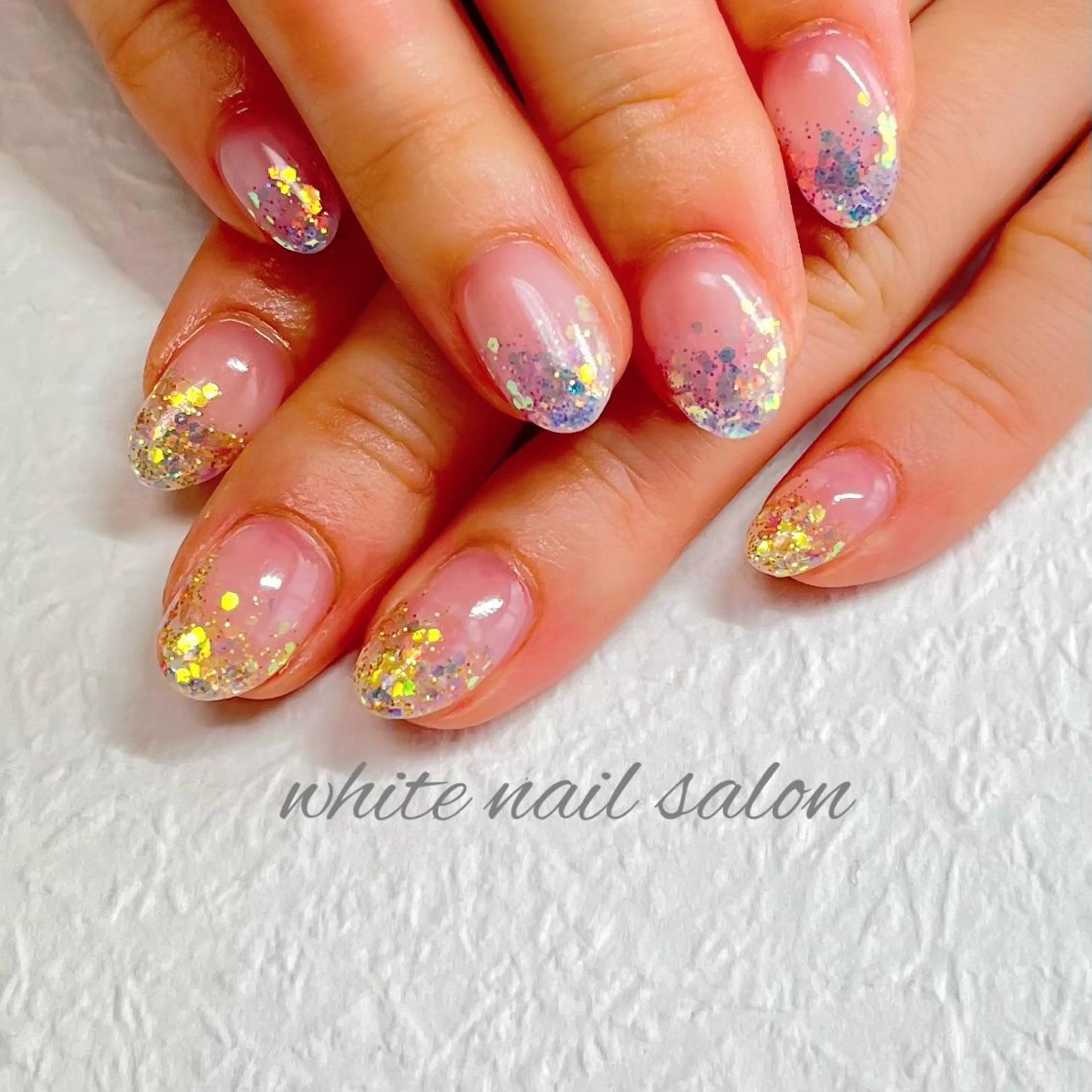 ネイル フットネイル ジェルネイル ハードジェル ラメ(グリッター) 持ち込み white nail salonのネイルデザイン