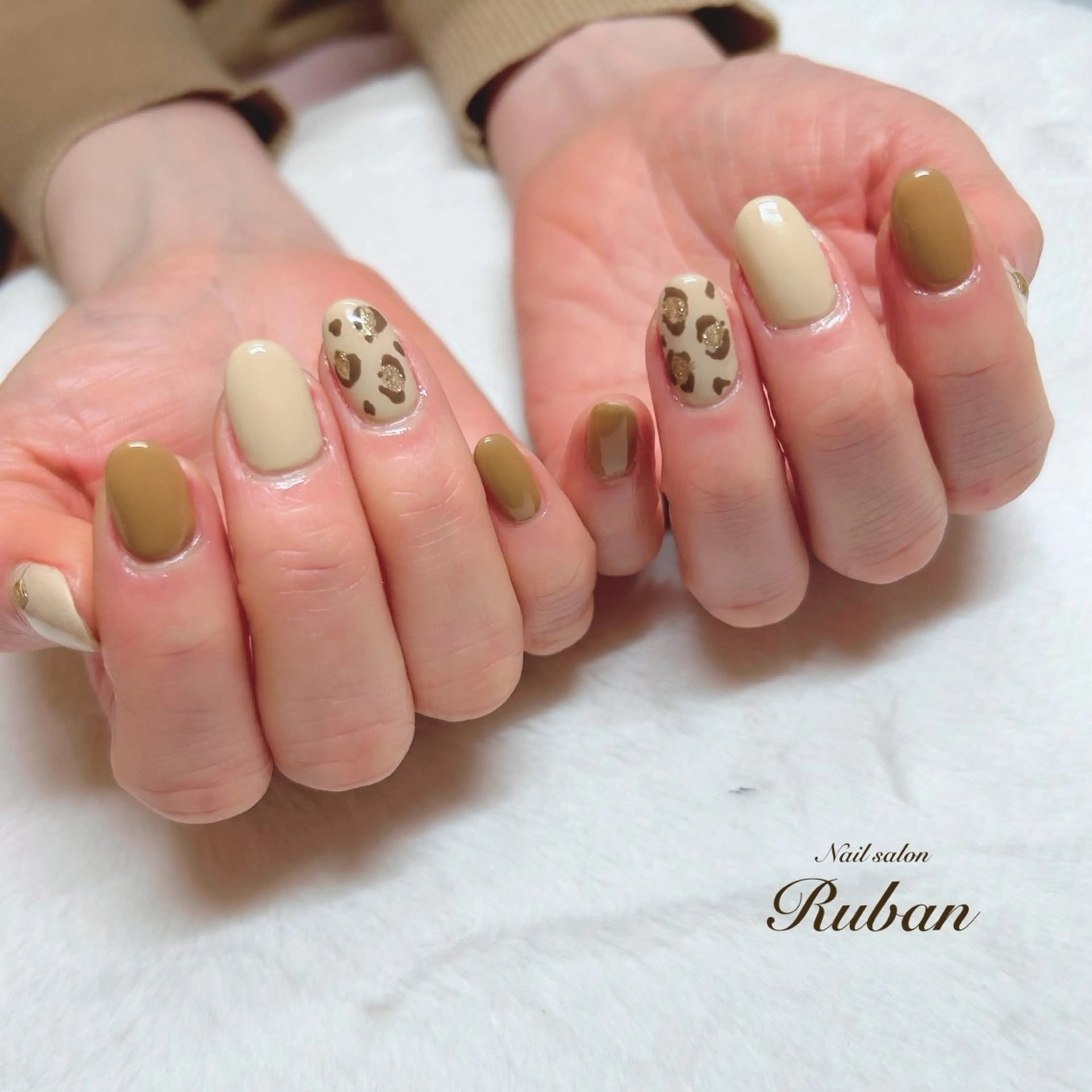 ネイル アニマル柄 シンプルネイル Nail salon Rubanのネイルデザイン