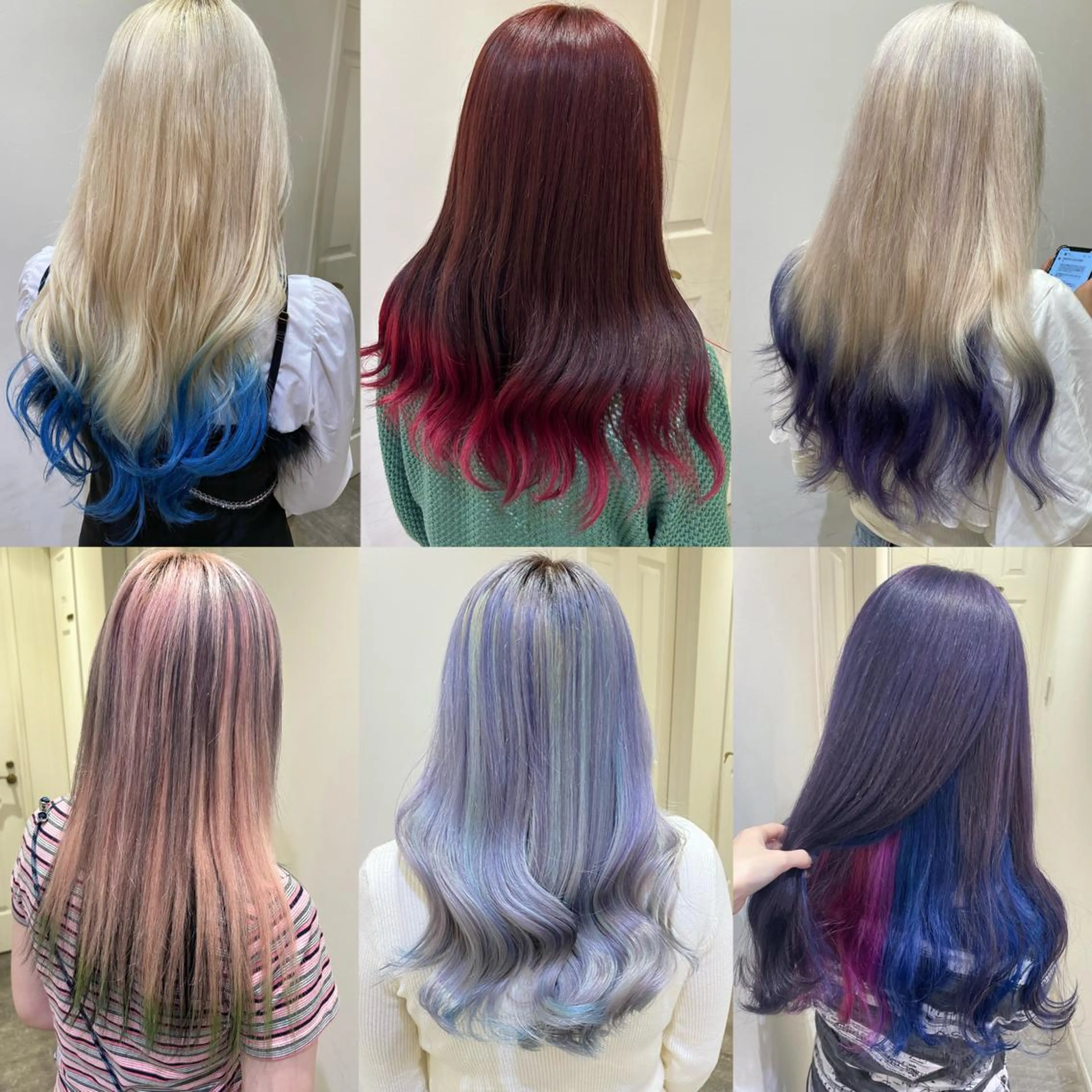 ロング カラー デザインカラー ヘアカラー ミユ🎀エクステ 🎨デザインカラーのヘアスタイル