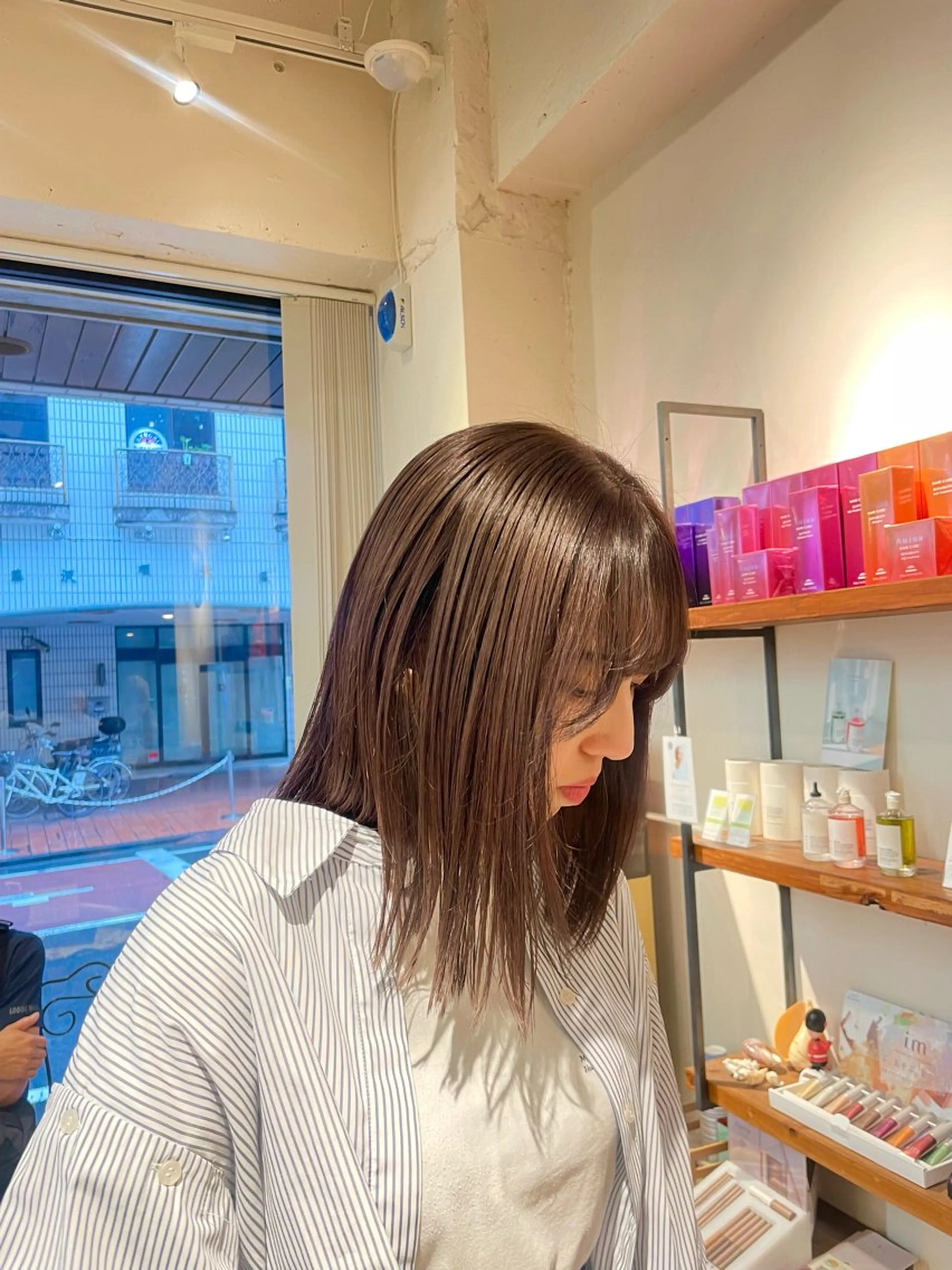 セミロング カラー 透明感カラー グレージュ ラベンダーカラー ラベンダーグレージュ ラベンダーグレー ヘアカラー こいき/赤味消し /艶カラー🎀✨のヘアスタイル