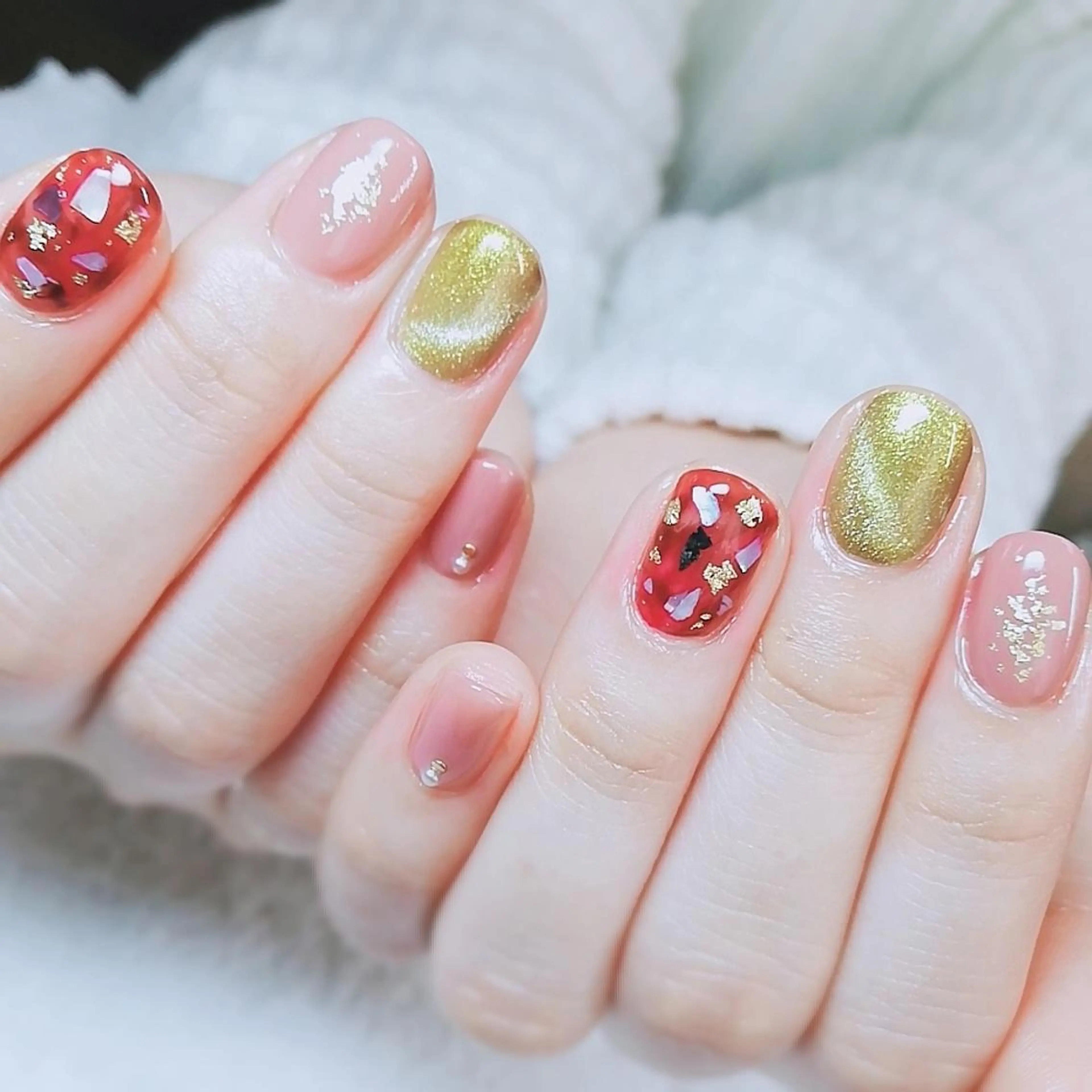 ネイル アートネイル マグネットネイル ワンカラーネイル 柴崎 美幸のネイルデザイン