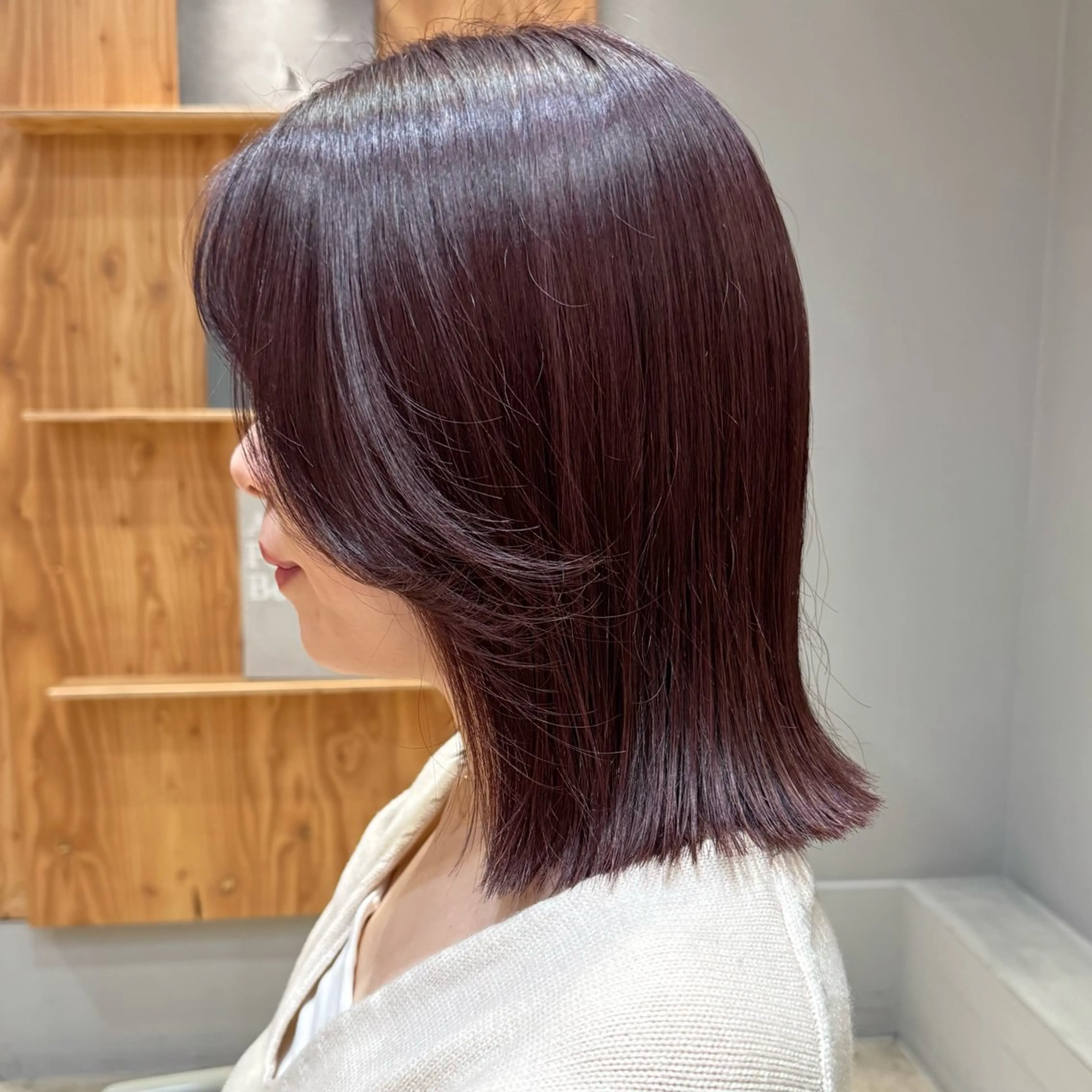 ミディアム カラー ヘアカラー トリートメント 🌿レイヤーボブ/パ ーマ🌿　木梨健太のヘアスタイル