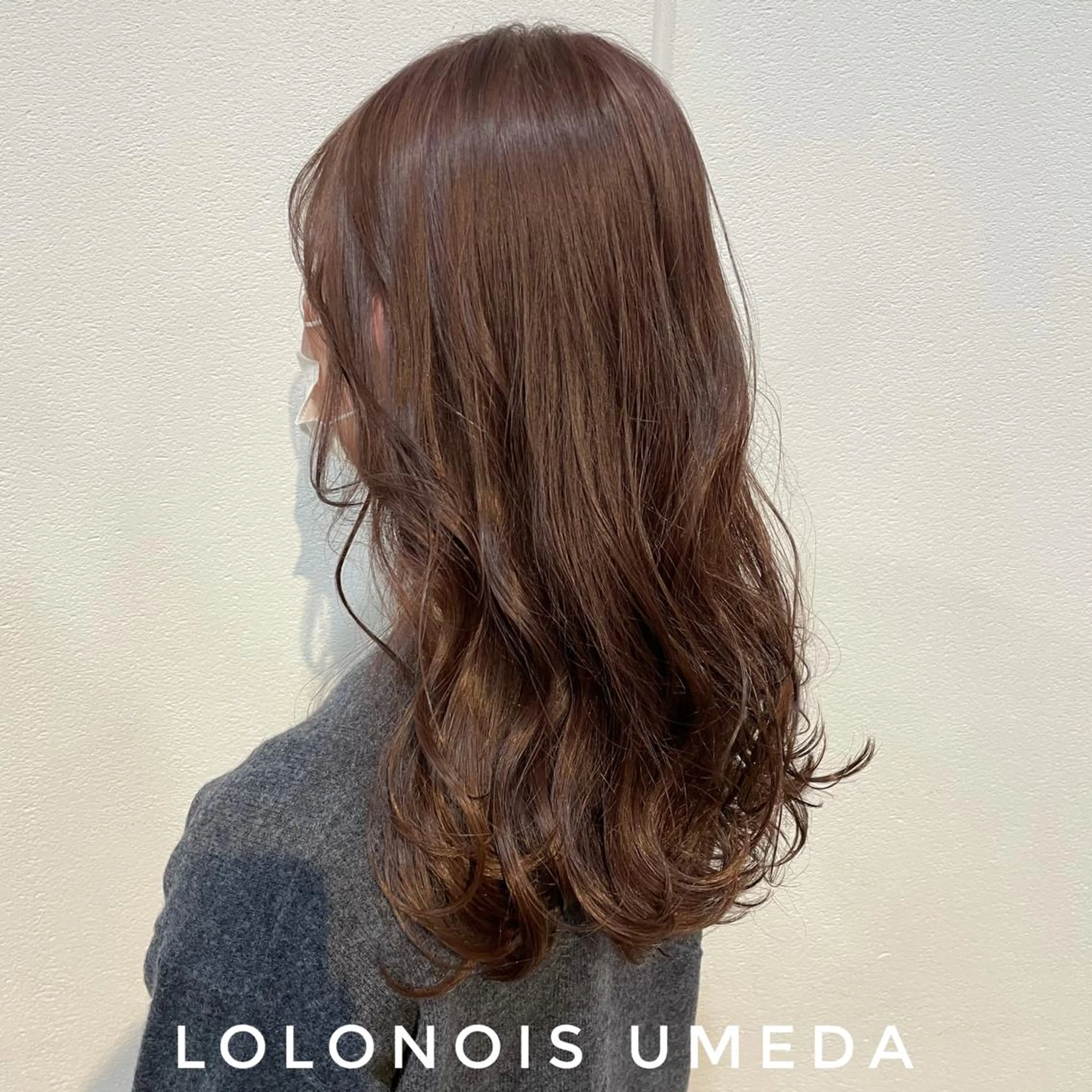 ロング カラー ピンクカラー Lolonois梅田 /Okazaki:)のヘアスタイル