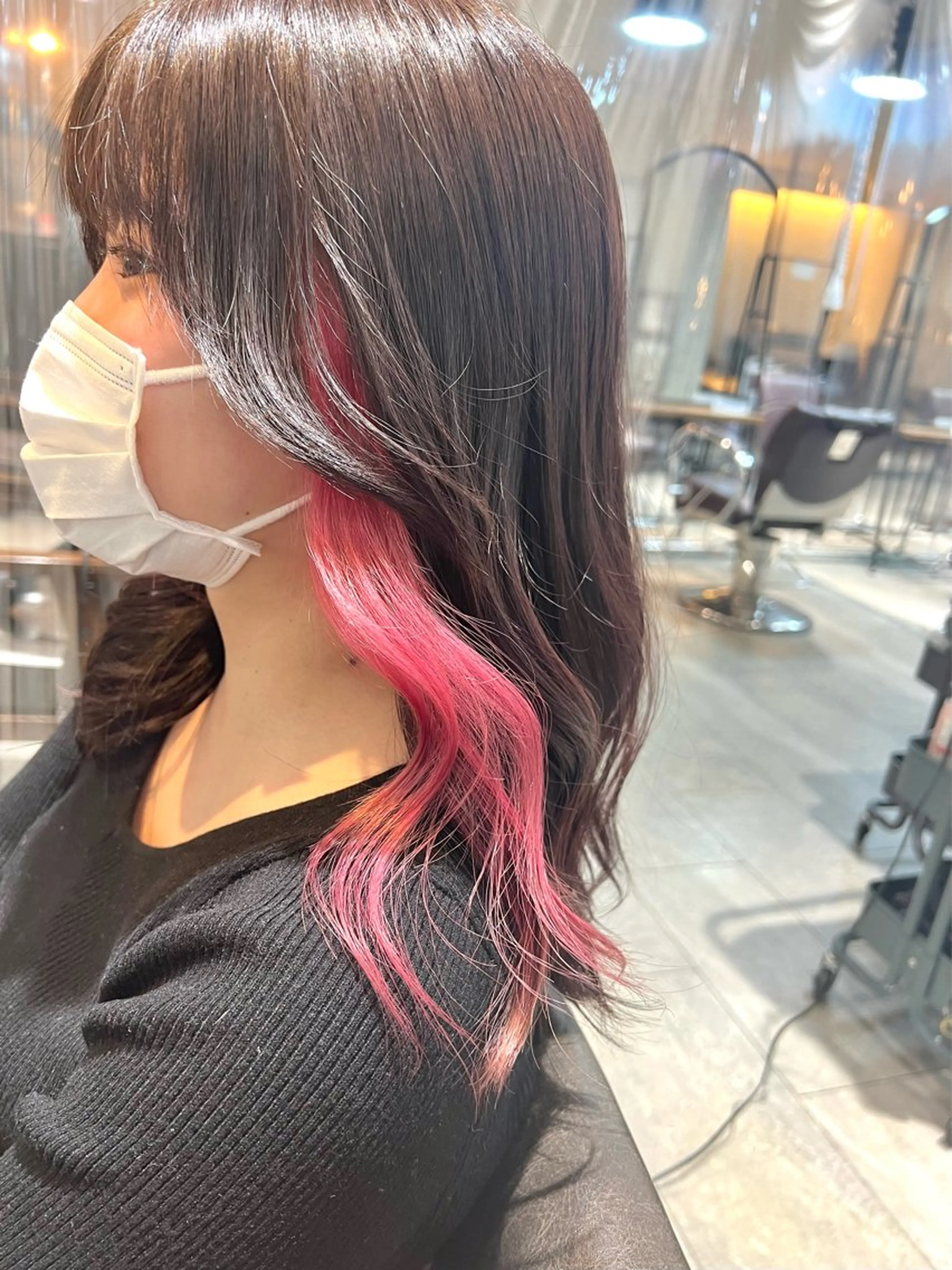 ミディアム カラー ヘアアレンジ ヘアカラー トリートメント ヘッドスパ ヘアセット 🌈インナーカラー ‘ショウマ’🌈のヘアスタイル
