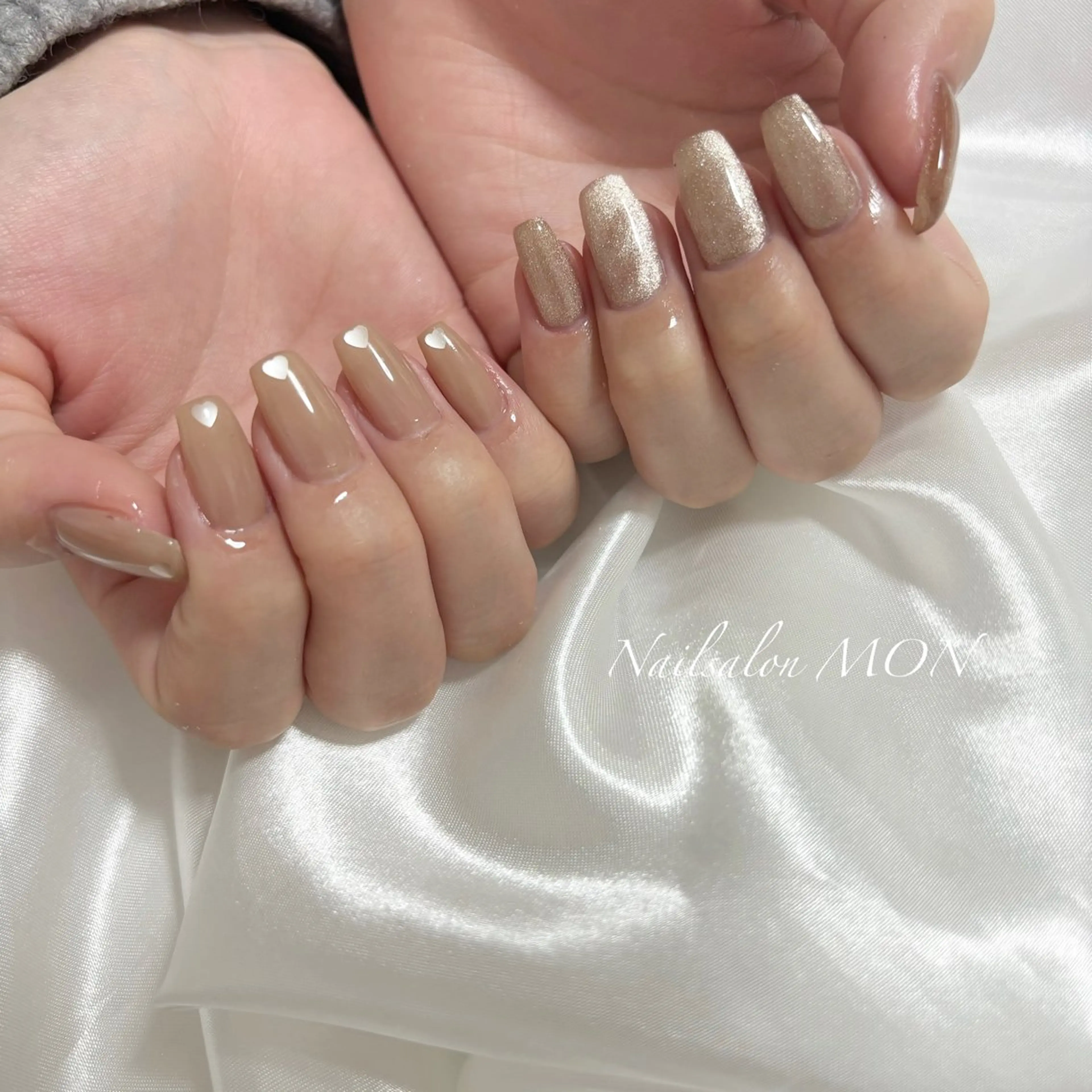 ネイル ハート マグネットネイル ハンドネイル Nailsalon MONのネイルデザイン