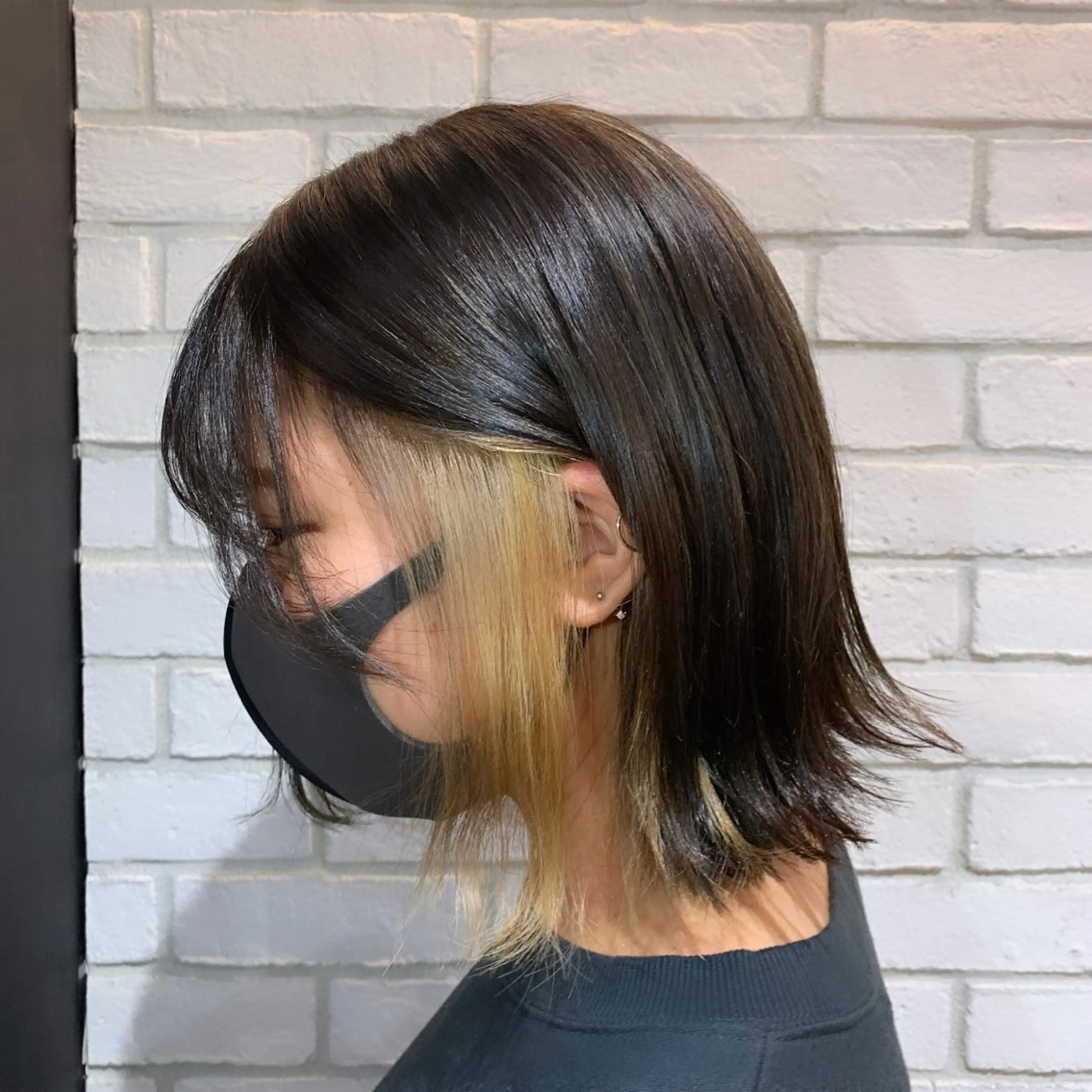 ミディアム カラー ヘアアレンジ イヤリングカラー インナーカラー 似合わせカット得意 💛RENA💛のヘアスタイル